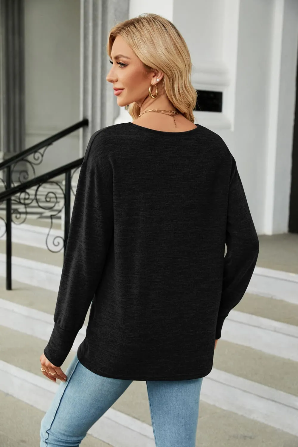 V-Neck Long Sleeve T-Shirt (6 Colors)