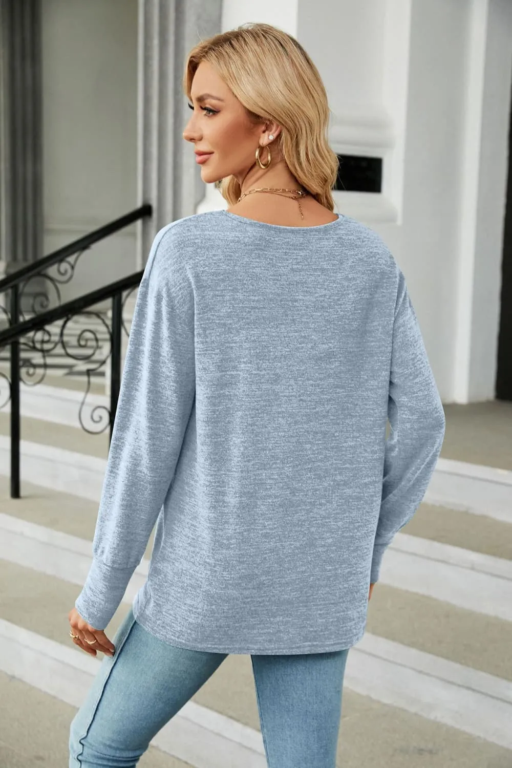 V-Neck Long Sleeve T-Shirt (6 Colors)
