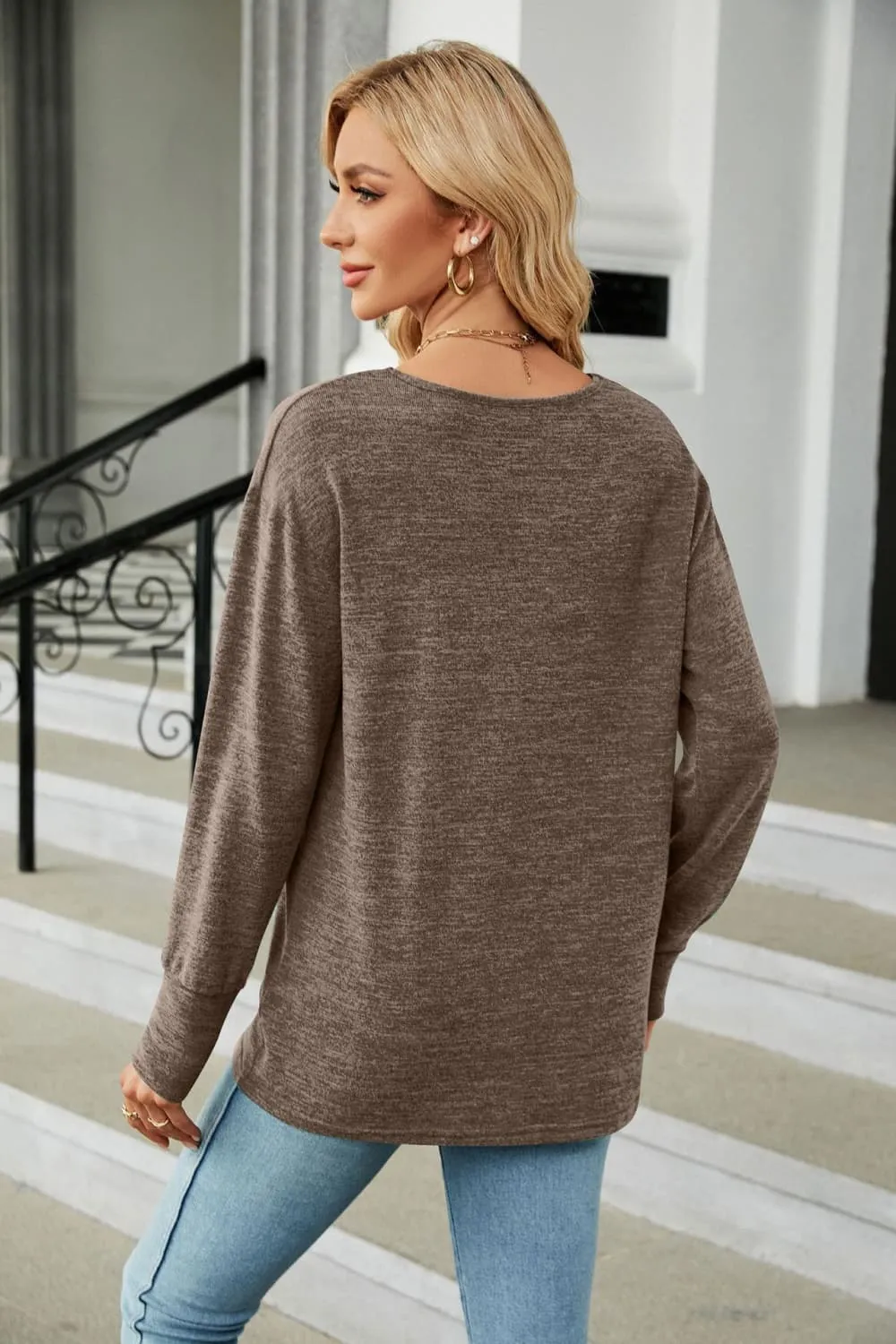V-Neck Long Sleeve T-Shirt (6 Colors)