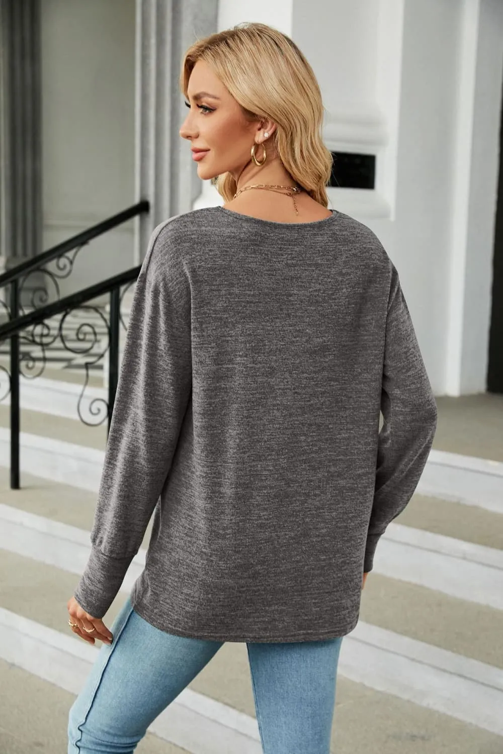 V-Neck Long Sleeve T-Shirt (6 Colors)