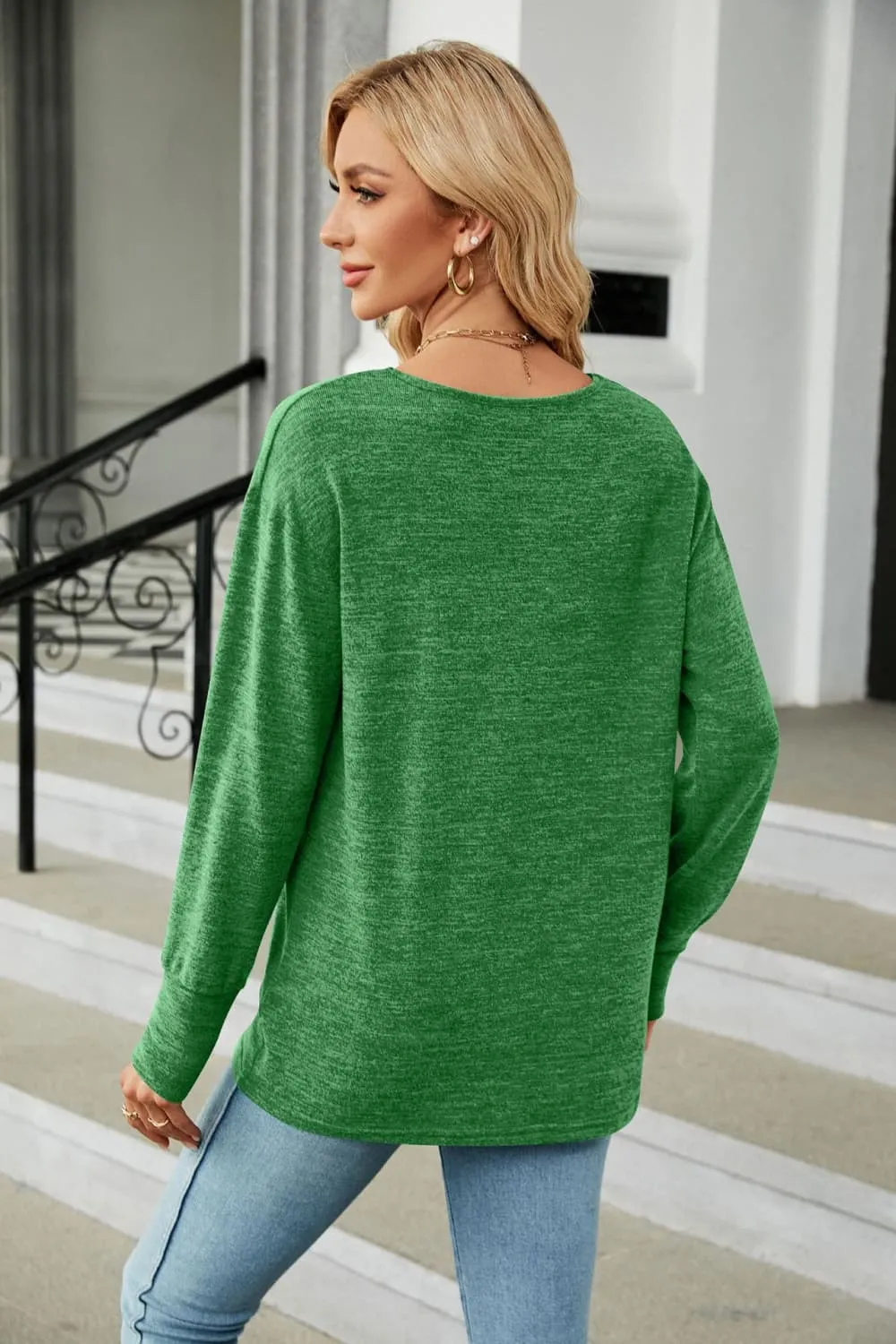 V-Neck Long Sleeve T-Shirt (6 Colors)