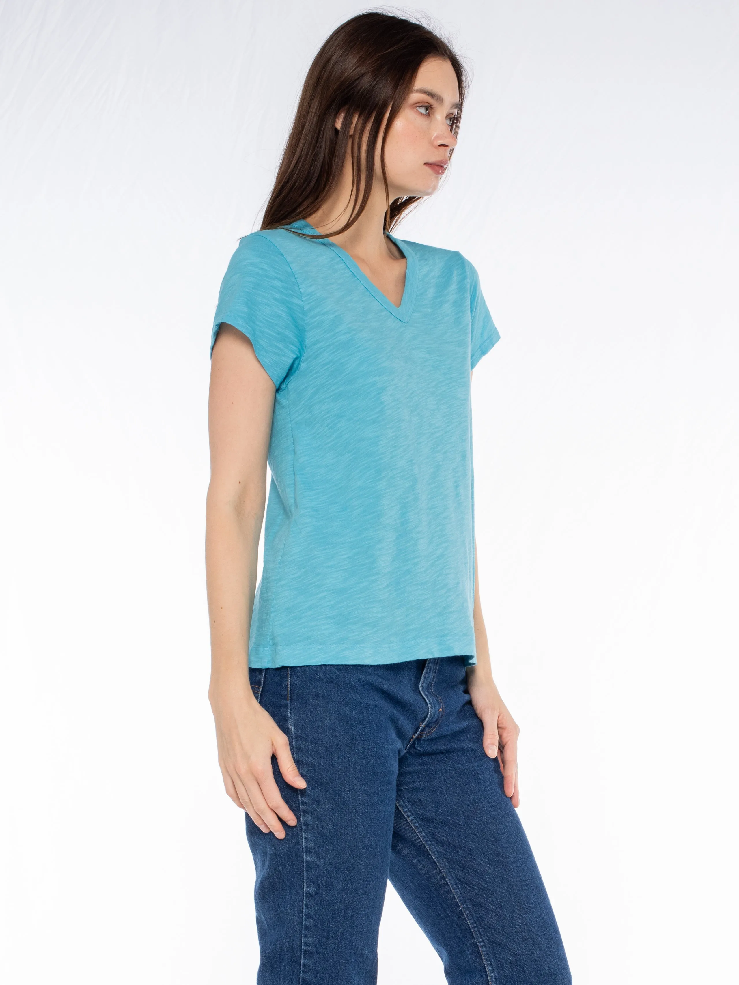 V-Neck Short Sleeve Baby- Baby Fit Tee