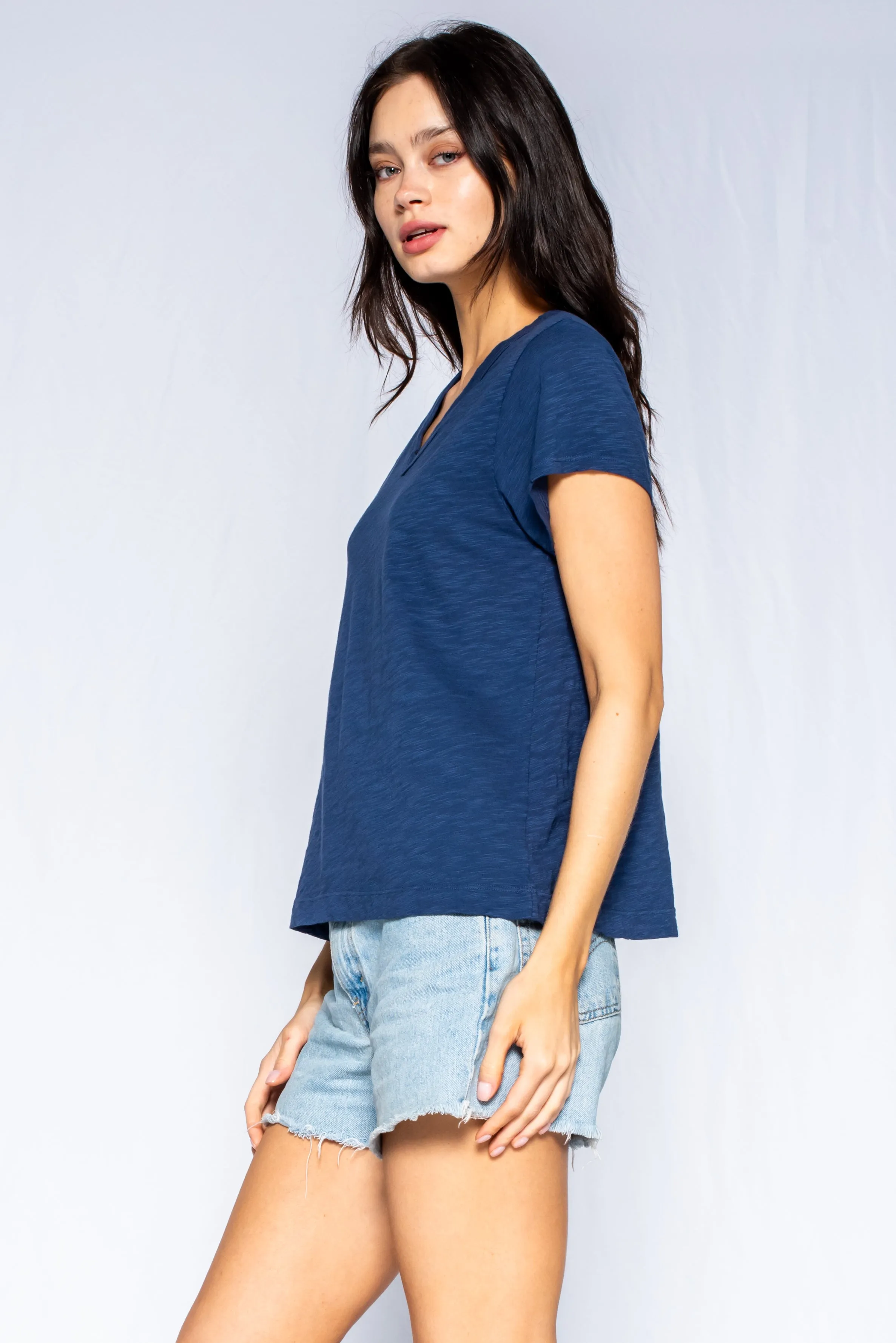 V-Neck Short Sleeve Baby- Baby Fit Tee