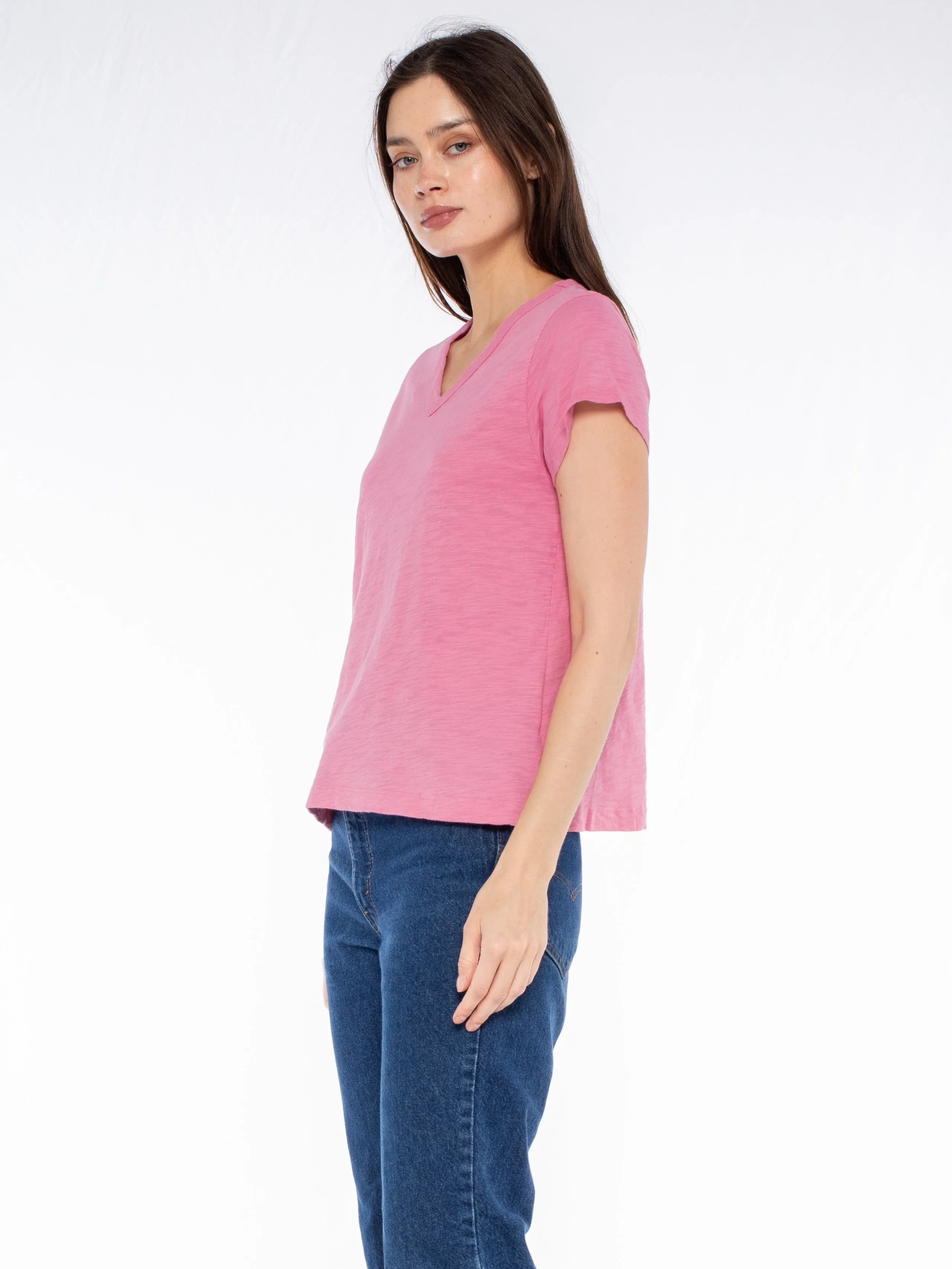 V-Neck Short Sleeve Baby- Baby Fit Tee