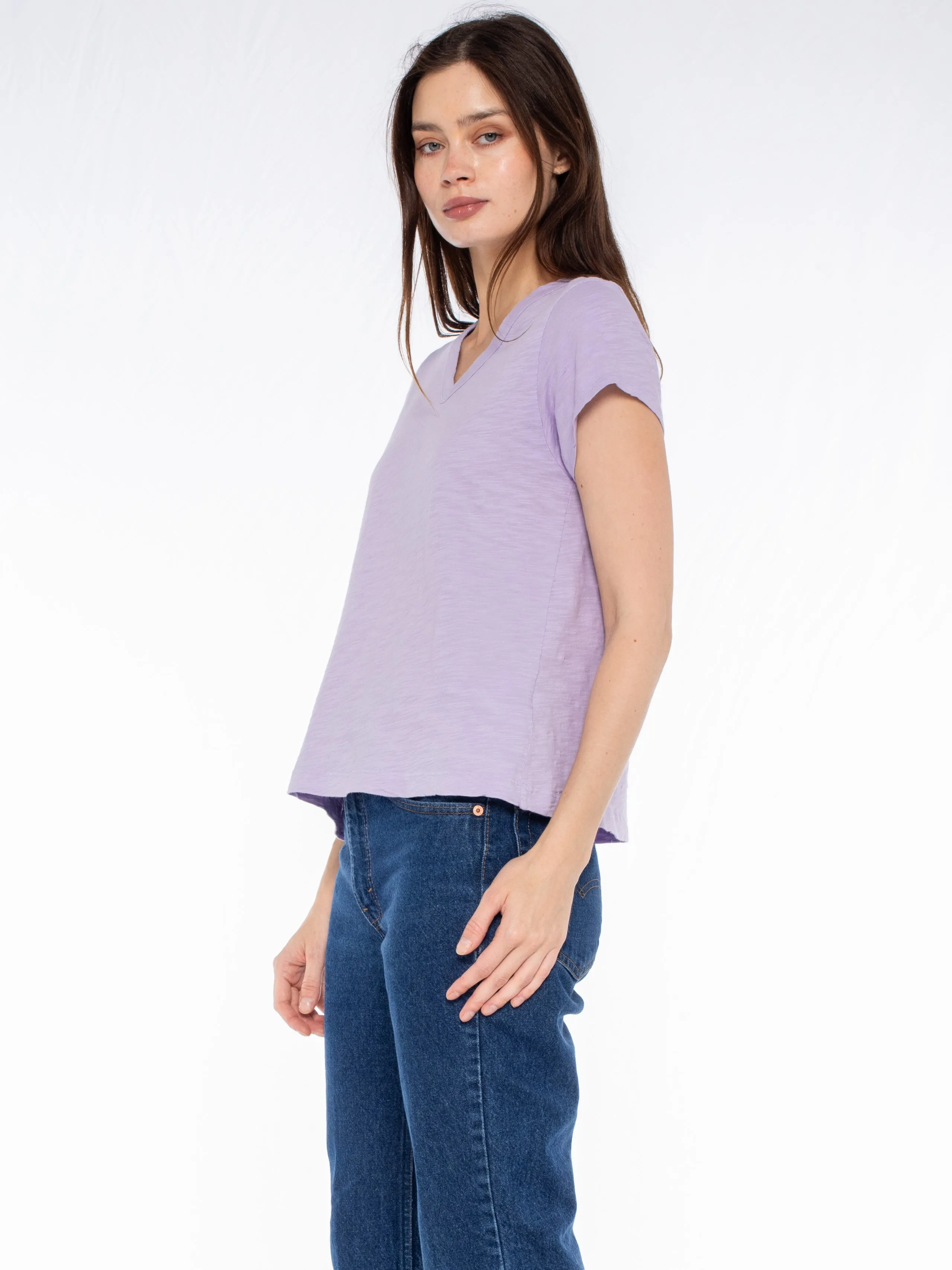 V-Neck Short Sleeve Baby- Baby Fit Tee