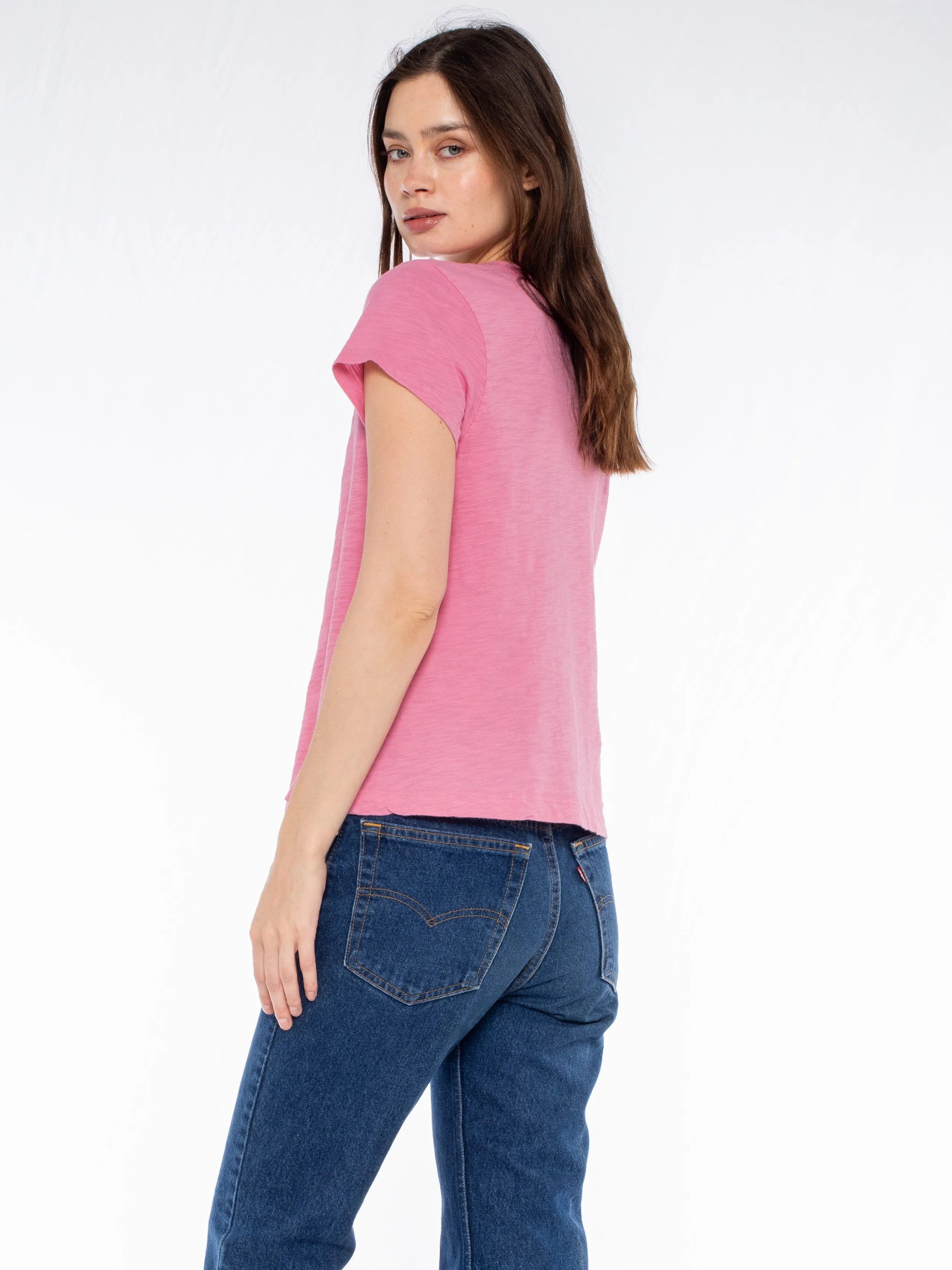 V-Neck Short Sleeve Baby- Baby Fit Tee