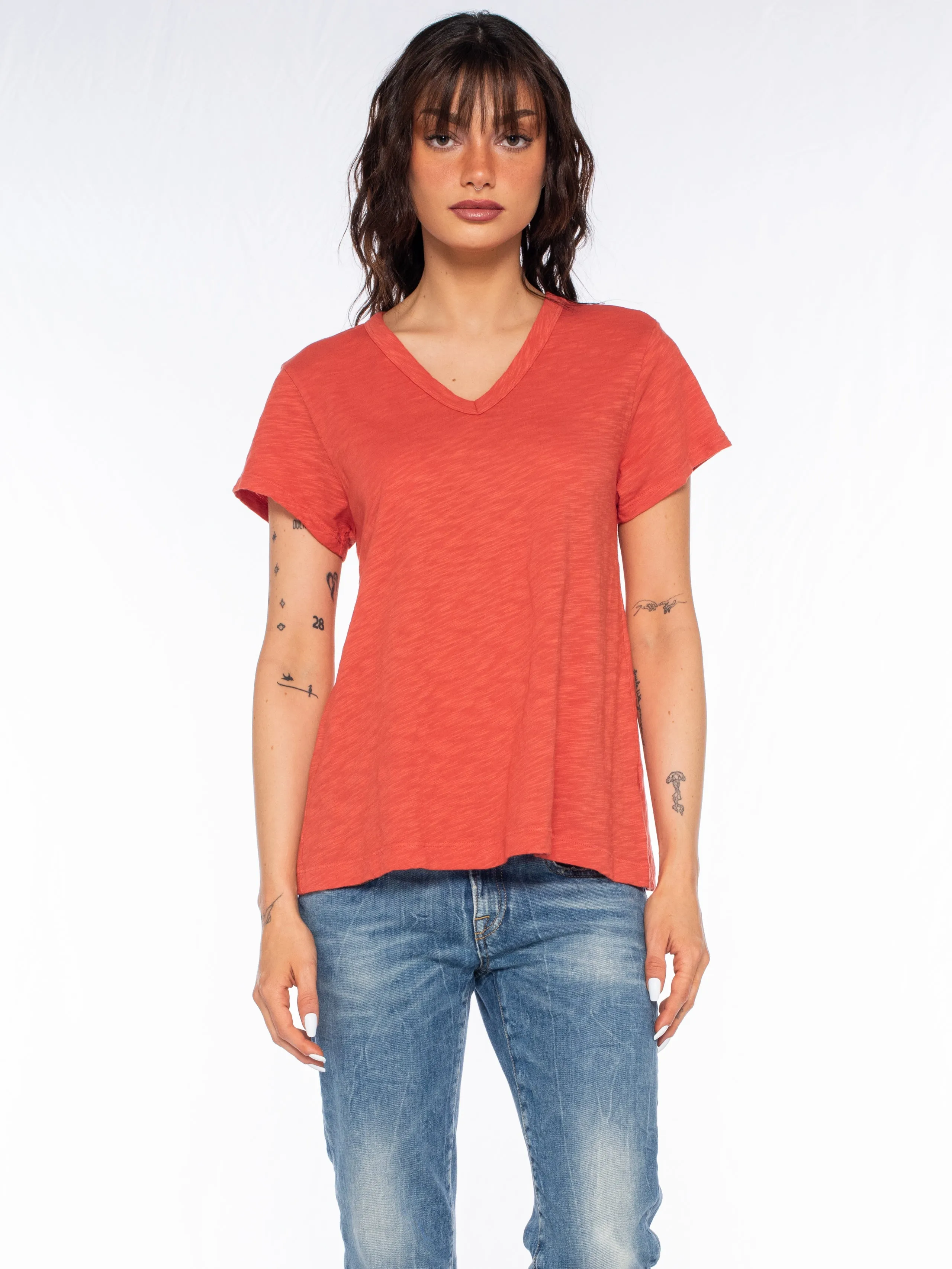 V-Neck Short Sleeve Baby- Baby Fit Tee