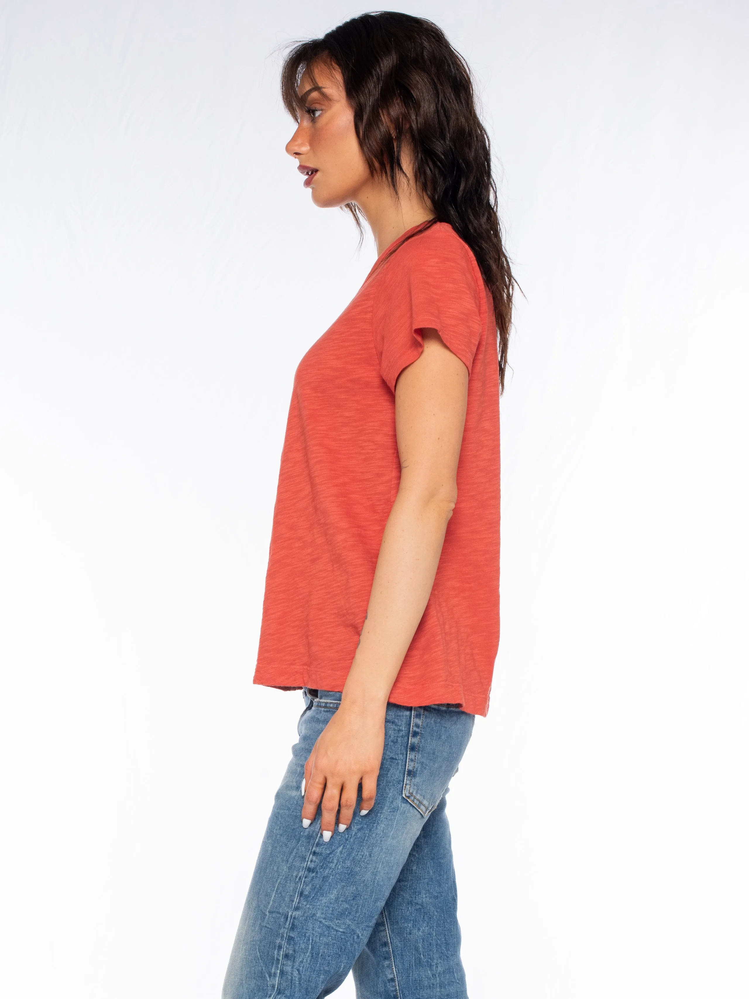 V-Neck Short Sleeve Baby- Baby Fit Tee