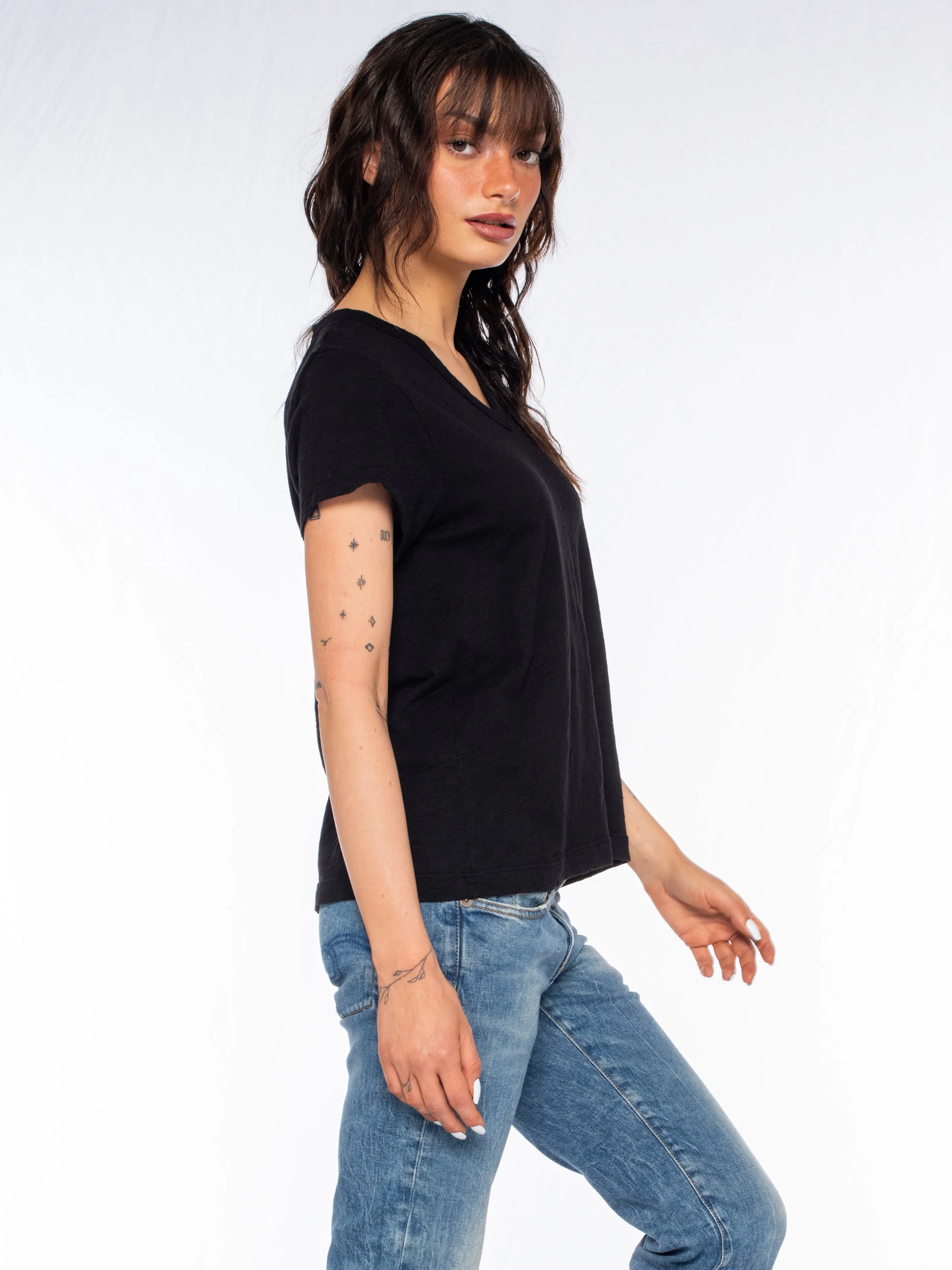 V-Neck Short Sleeve Baby- Baby Fit Tee