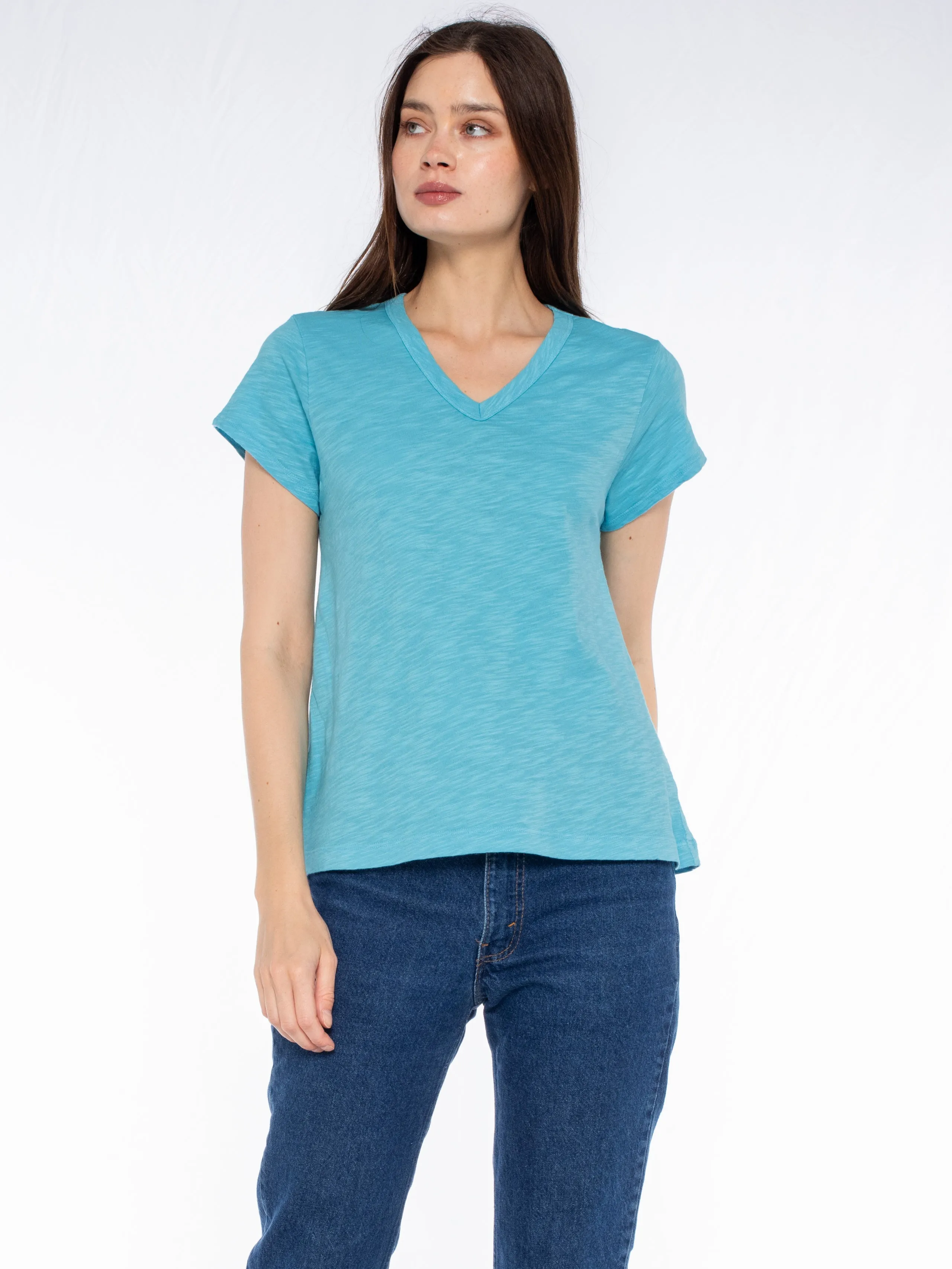 V-Neck Short Sleeve Baby- Baby Fit Tee
