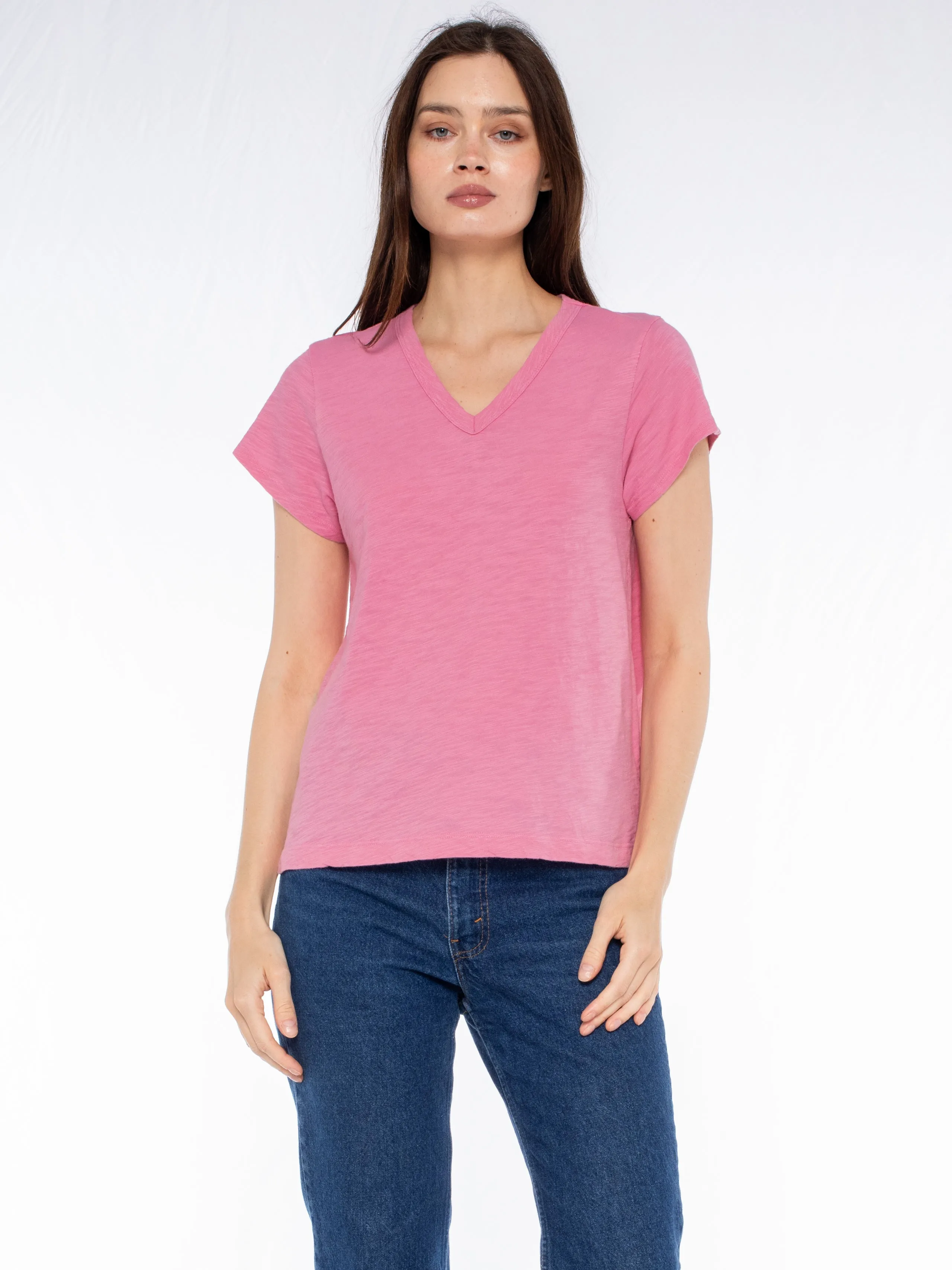 V-Neck Short Sleeve Baby- Baby Fit Tee