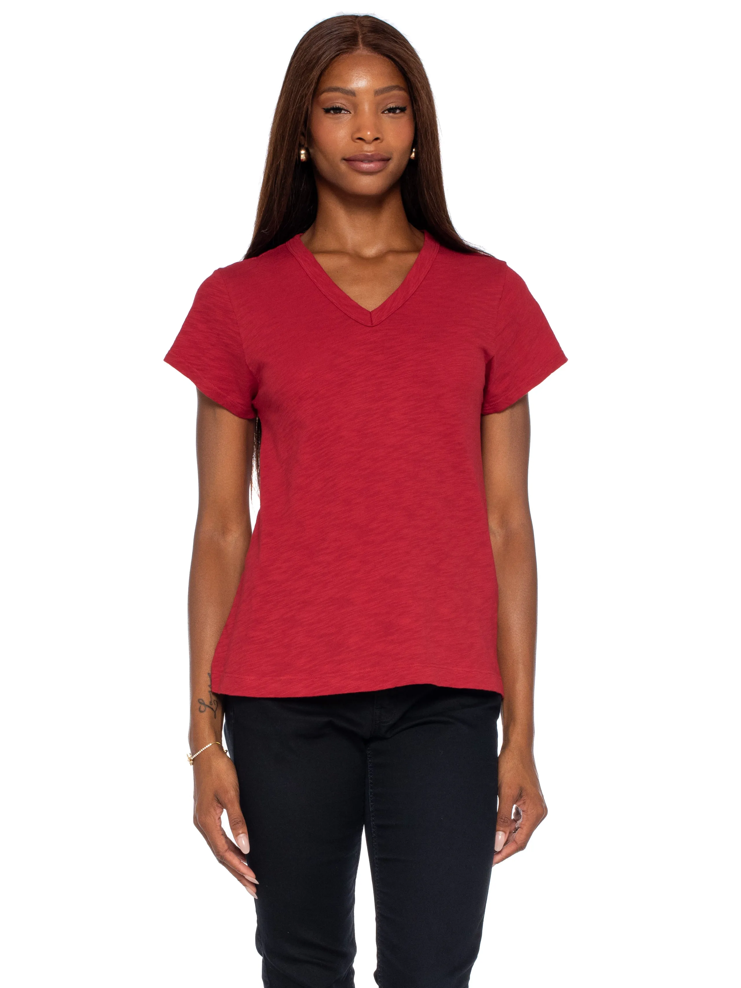V-Neck Short Sleeve Baby- Baby Fit Tee
