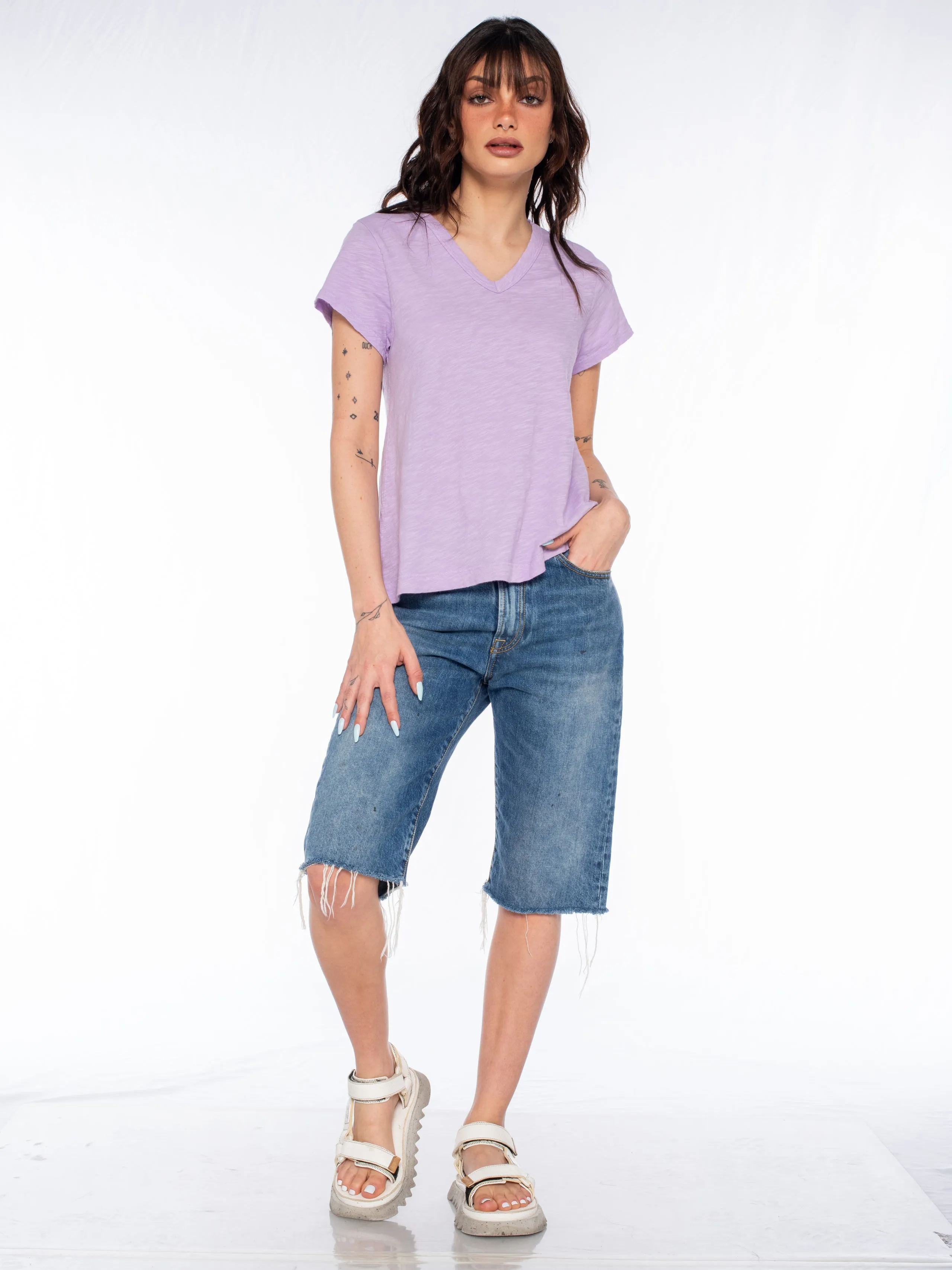 V-Neck Short Sleeve Baby- Baby Fit Tee