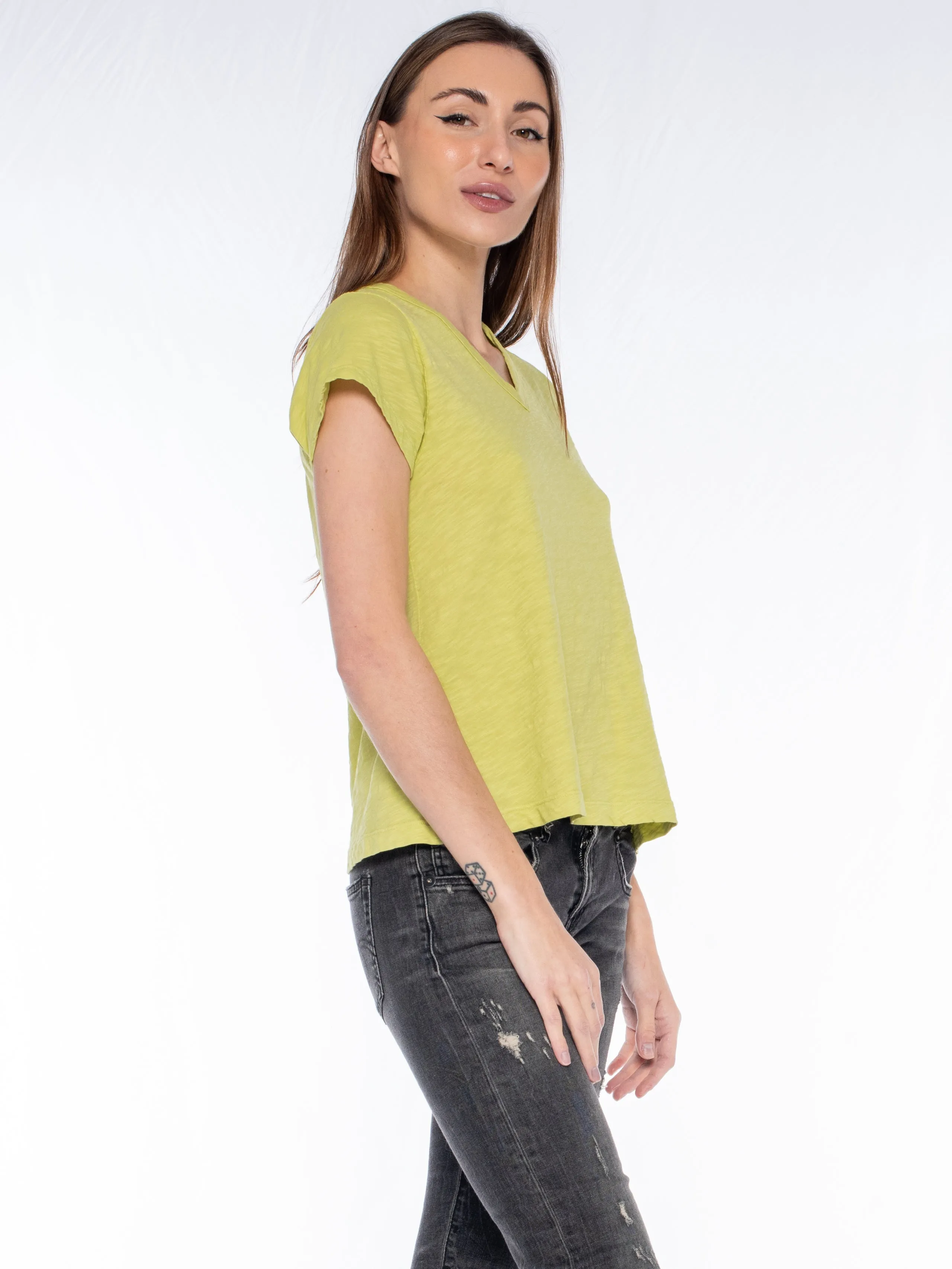V-Neck Short Sleeve Baby- Baby Fit Tee