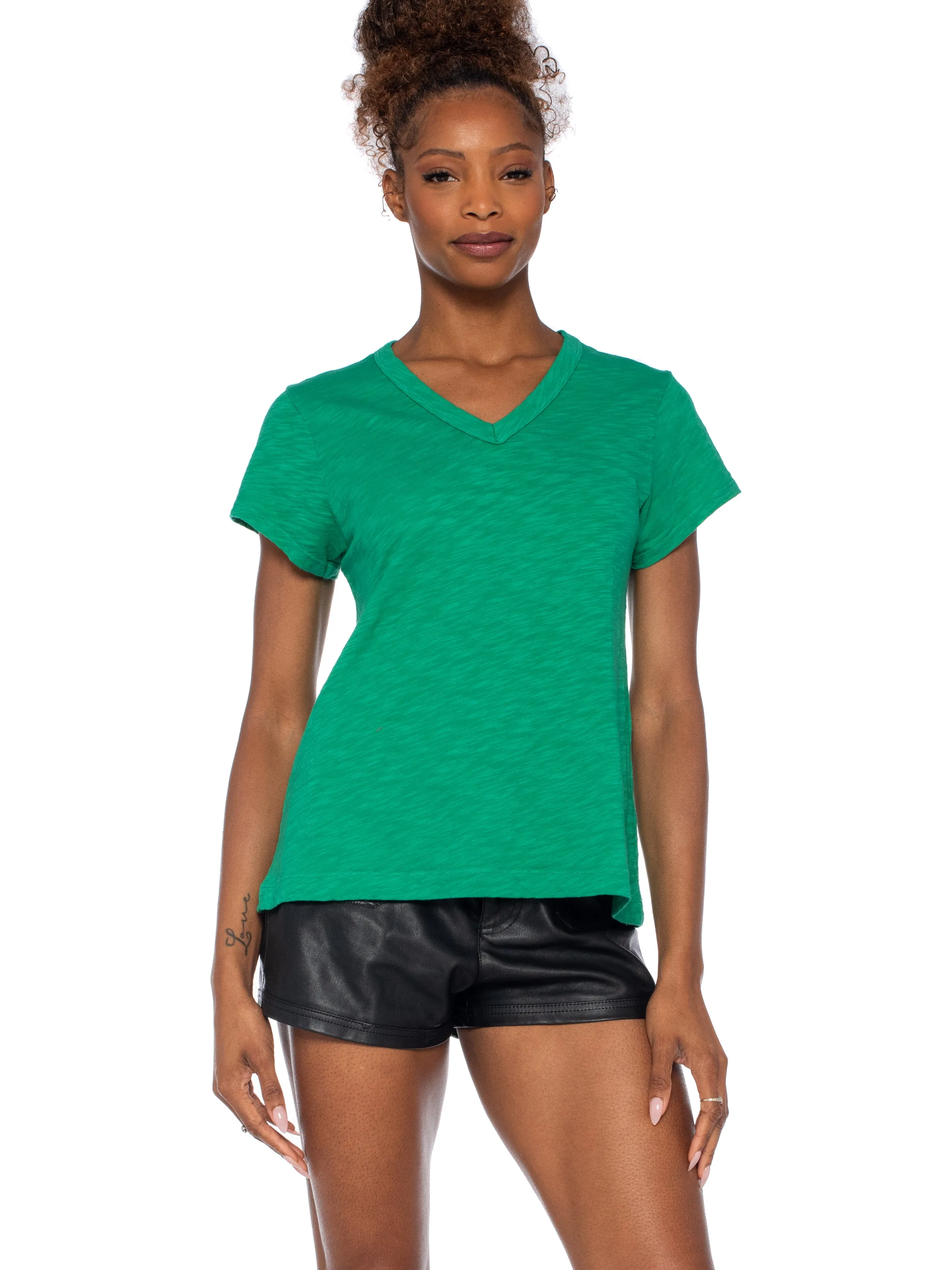 V-Neck Short Sleeve Baby- Baby Fit Tee