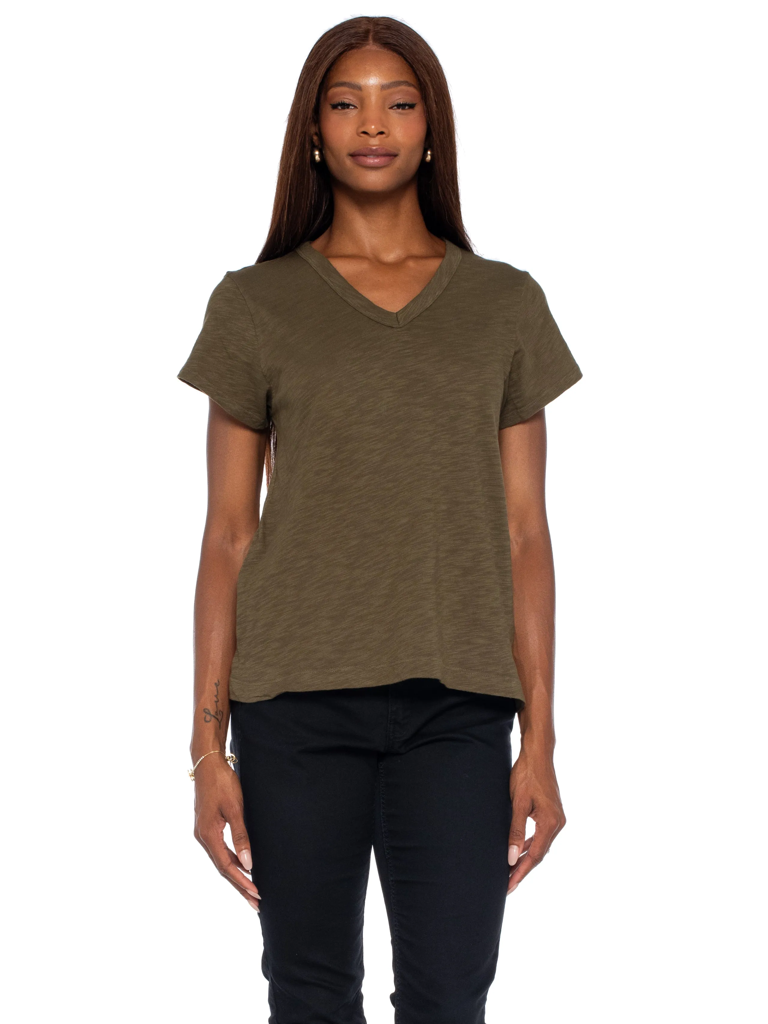 V-Neck Short Sleeve Baby- Baby Fit Tee