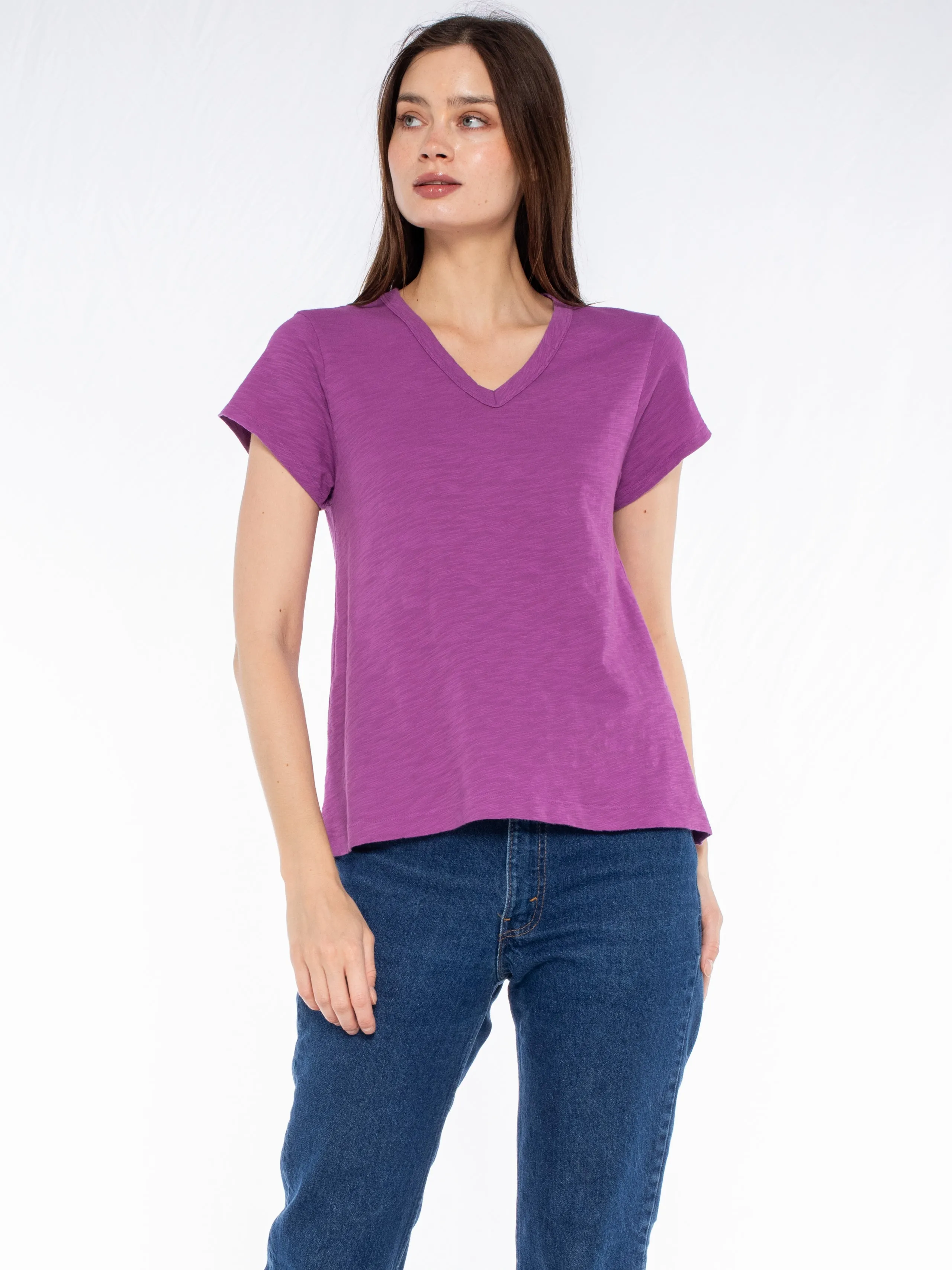 V-Neck Short Sleeve Baby- Baby Fit Tee