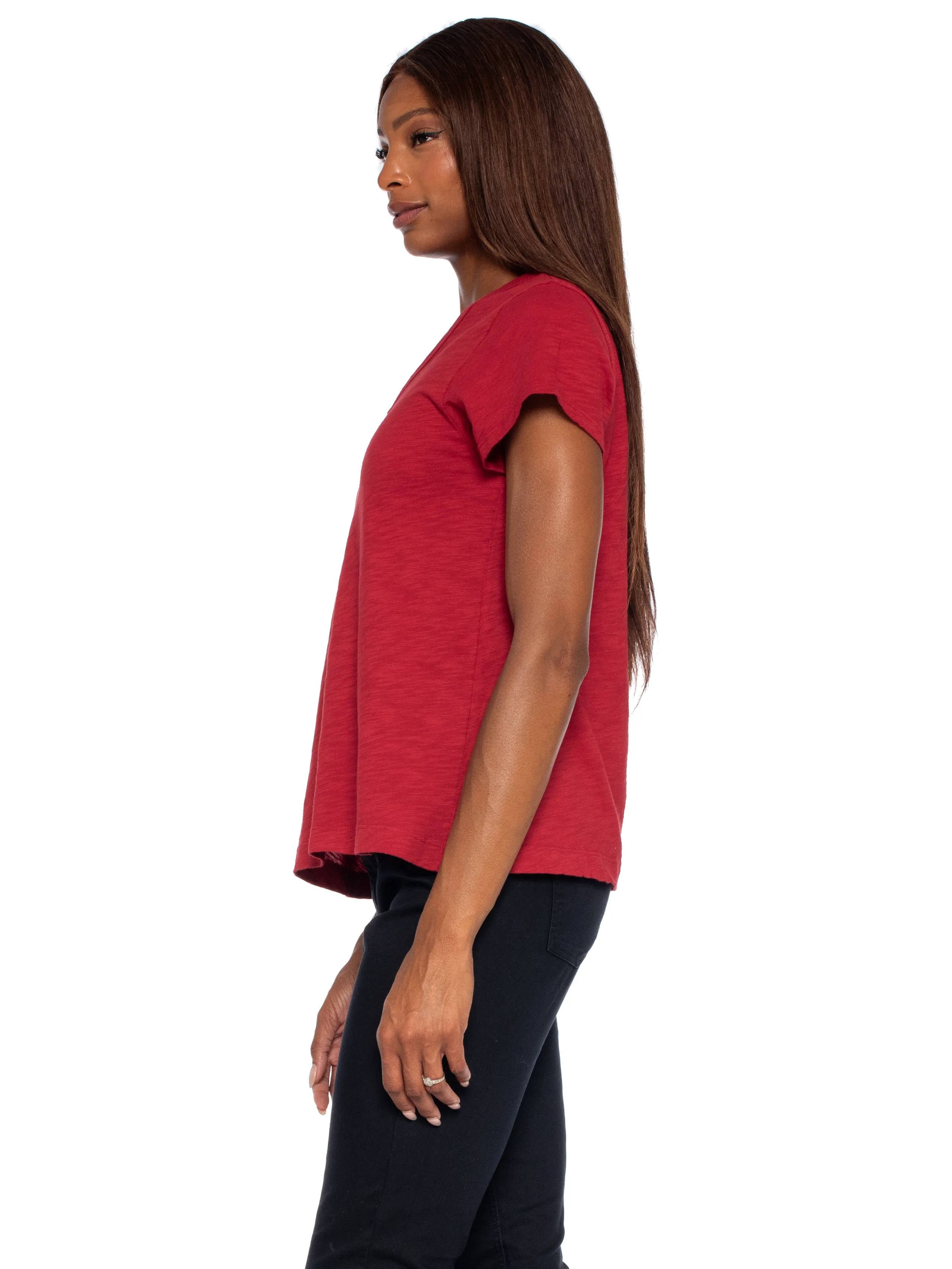 V-Neck Short Sleeve Baby- Baby Fit Tee