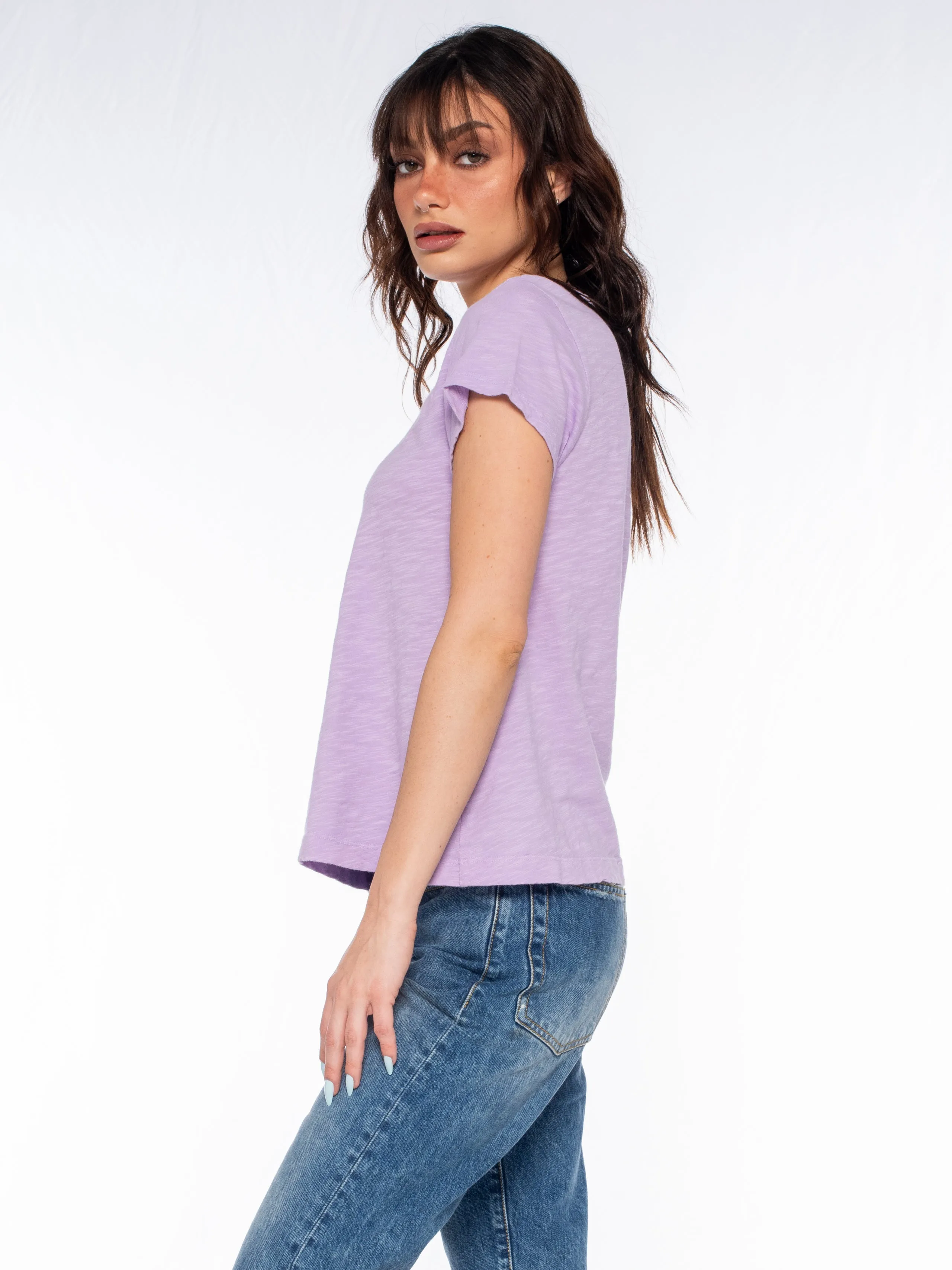 V-Neck Short Sleeve Baby- Baby Fit Tee