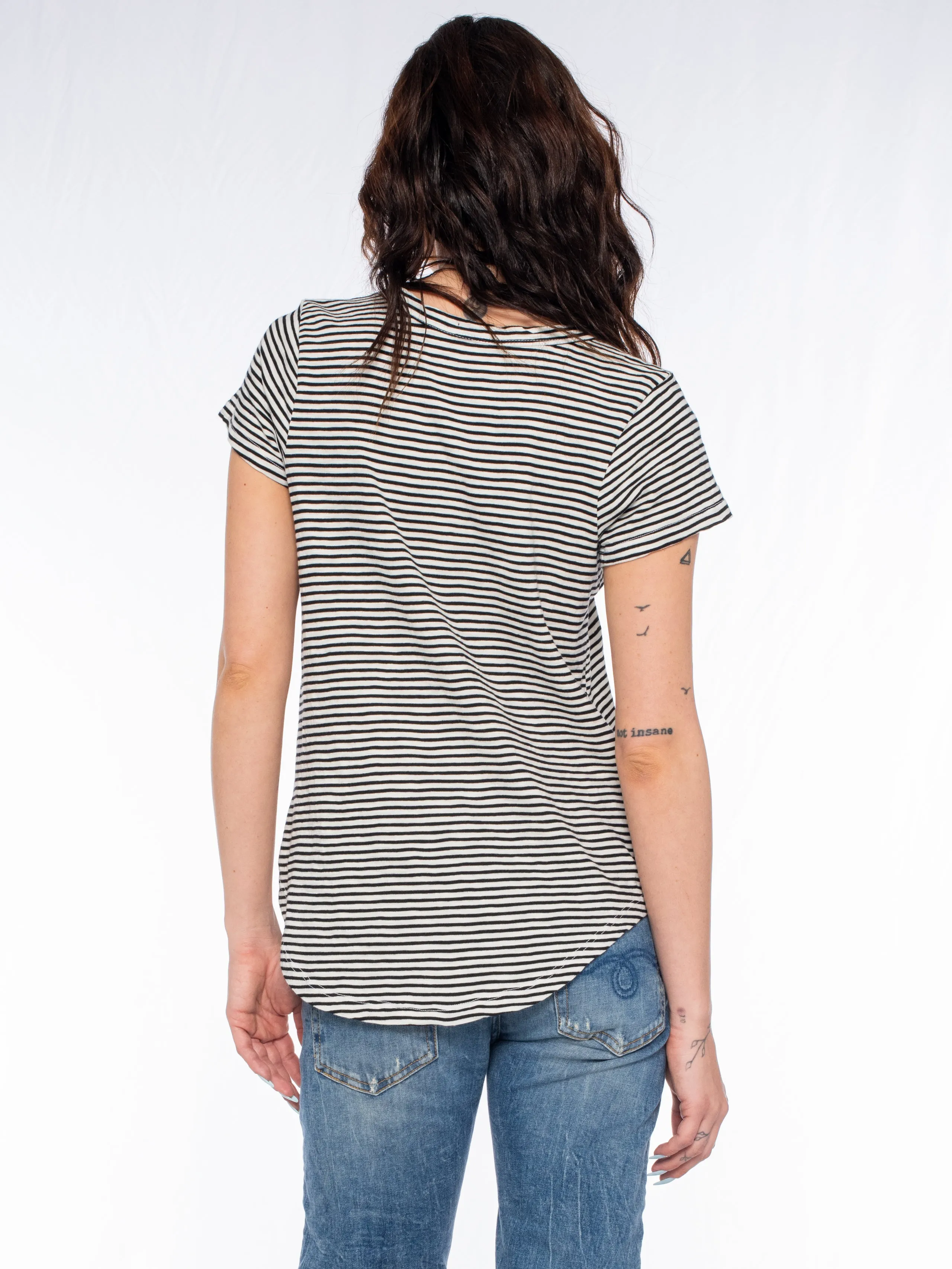 V-Neck Short Sleeve Shirttail