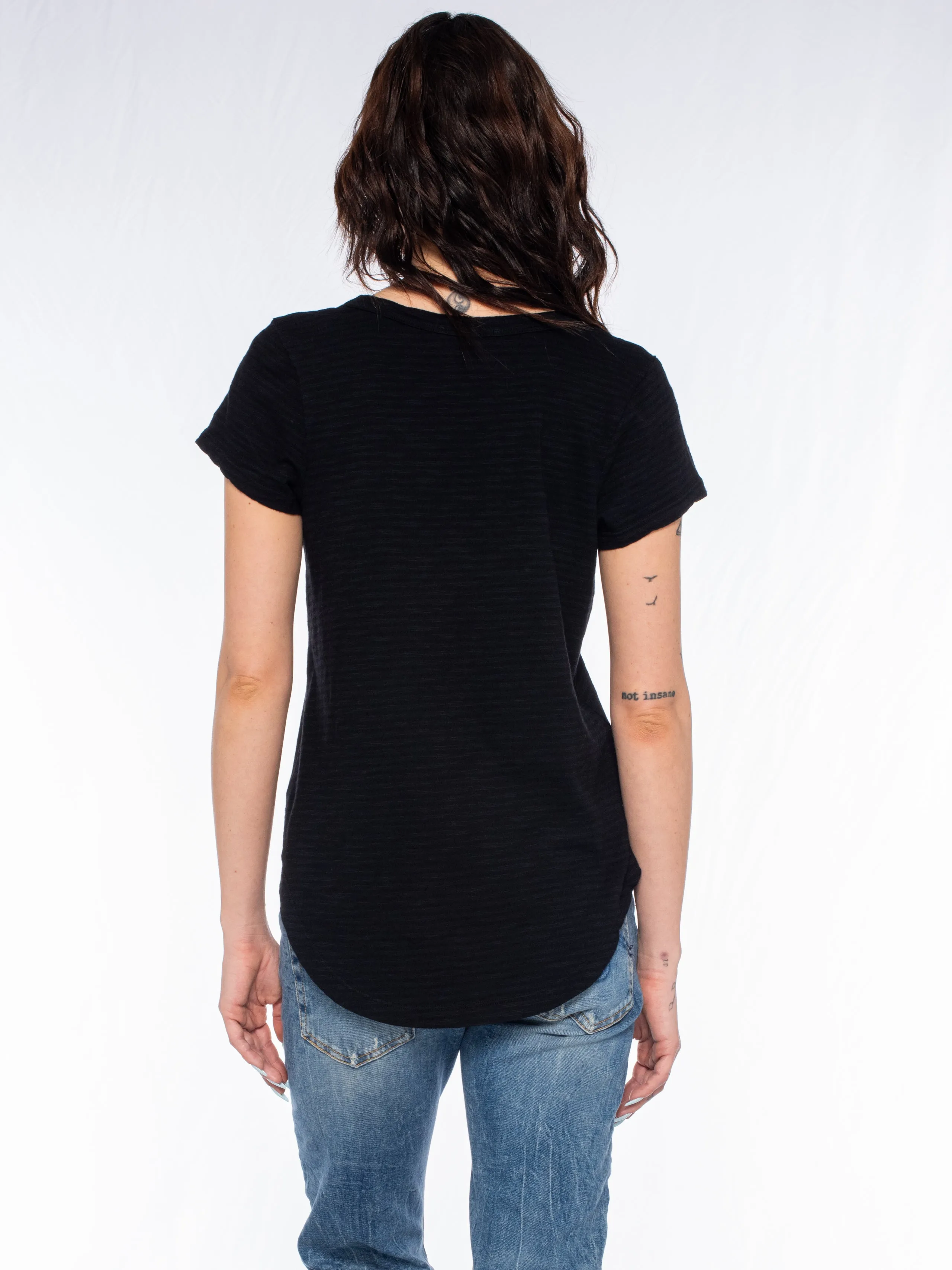V-Neck Short Sleeve Shirttail