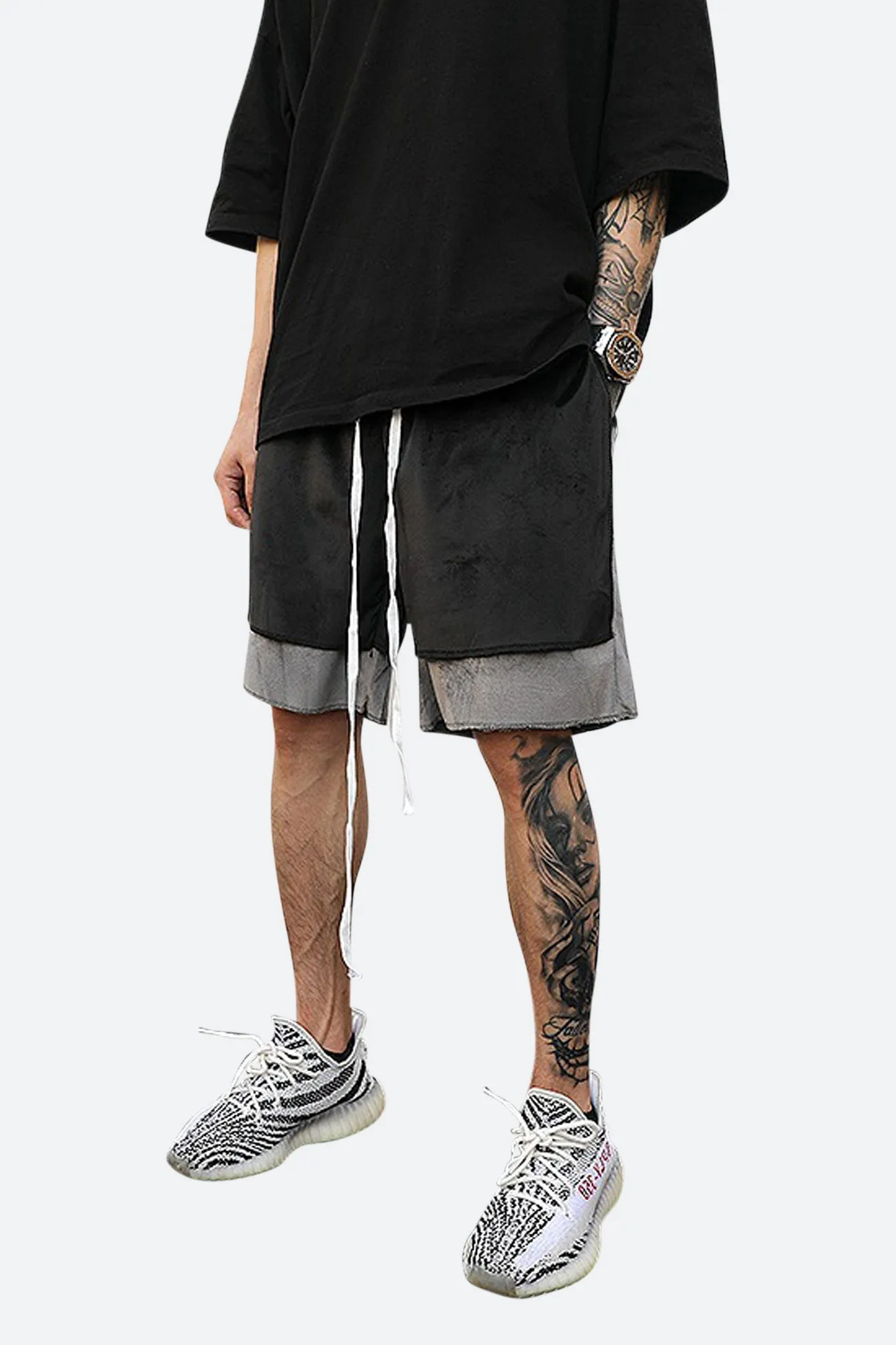 VELOUR DOUBLE STITCHED SHORTS