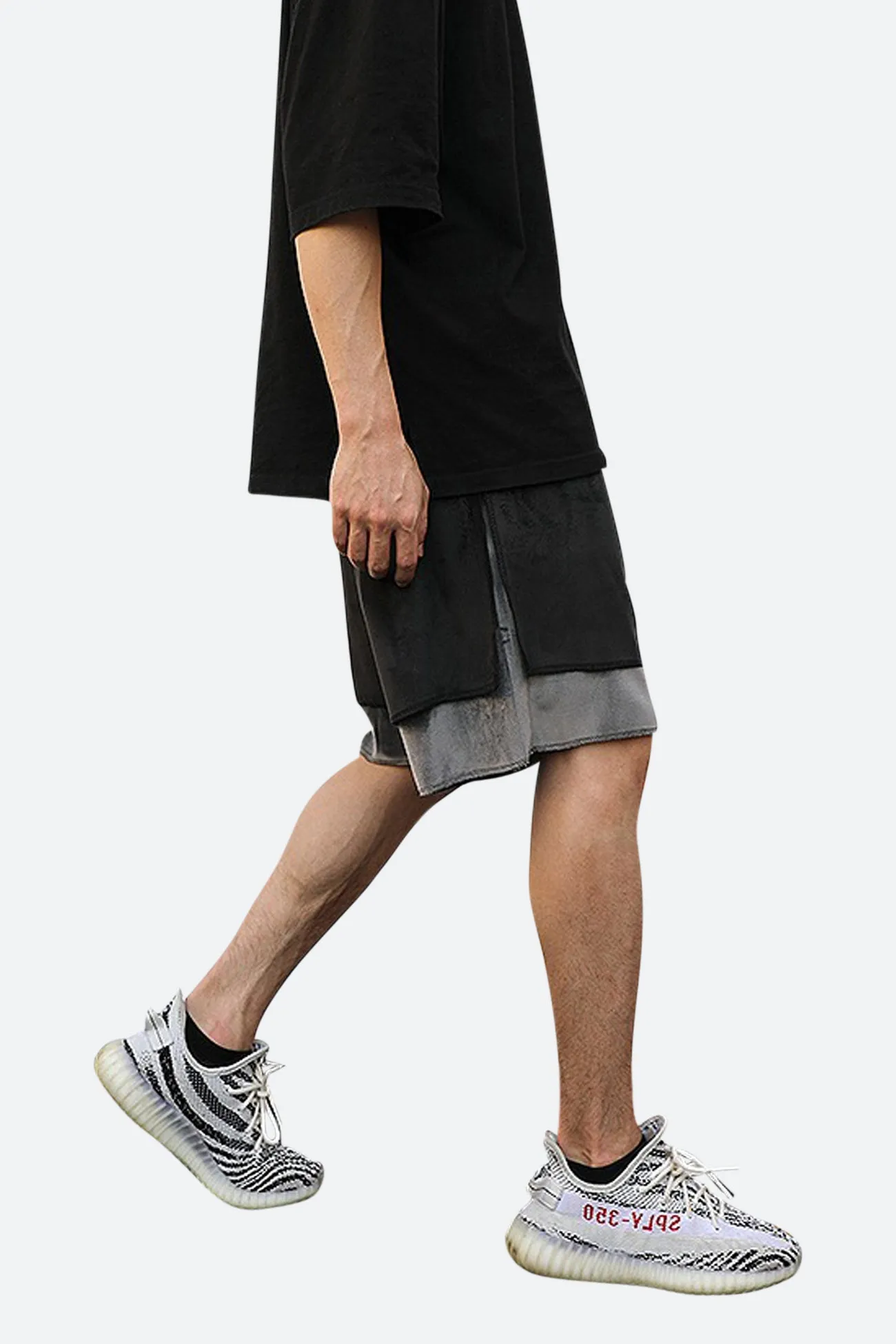 VELOUR DOUBLE STITCHED SHORTS