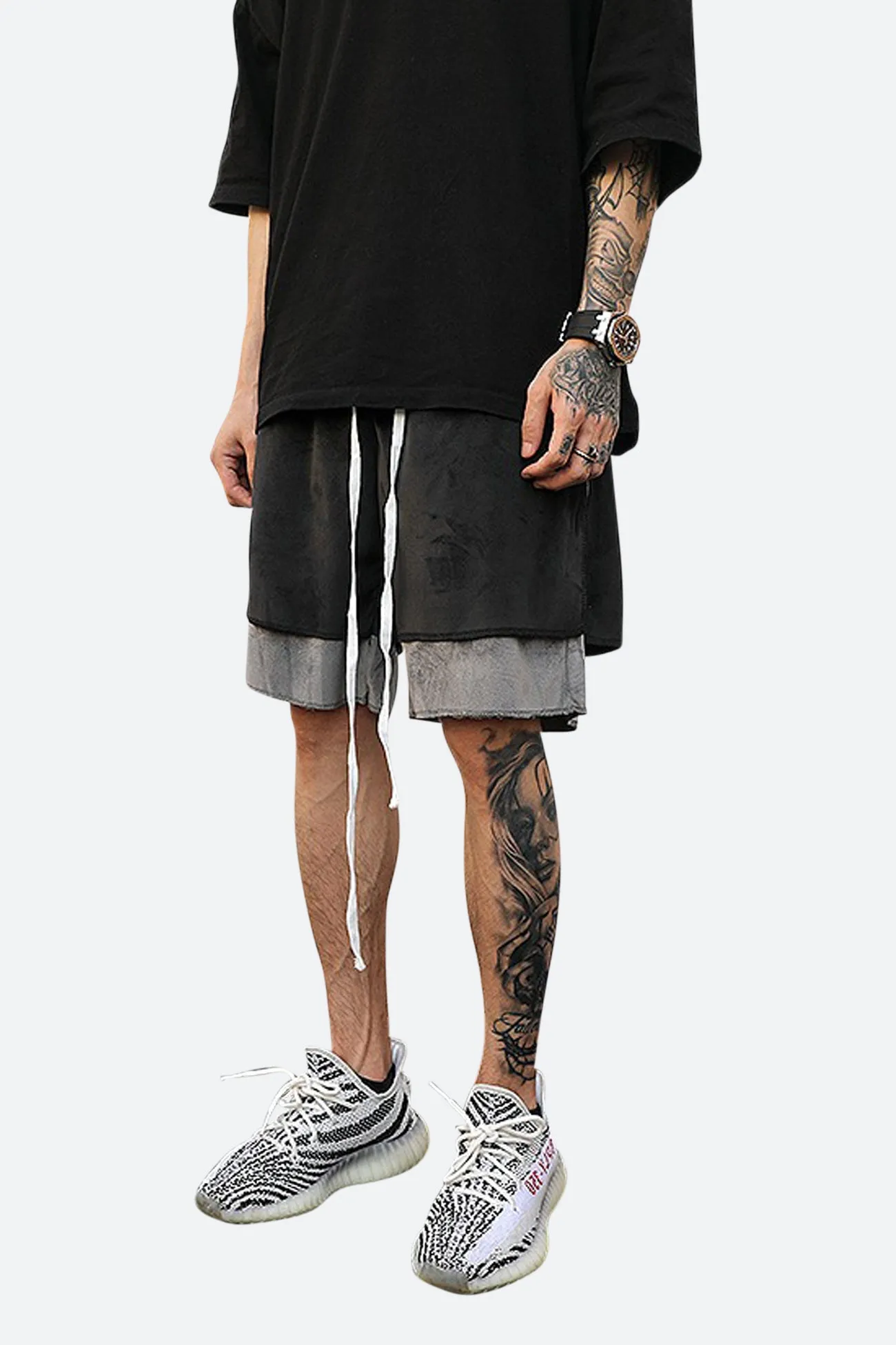 VELOUR DOUBLE STITCHED SHORTS