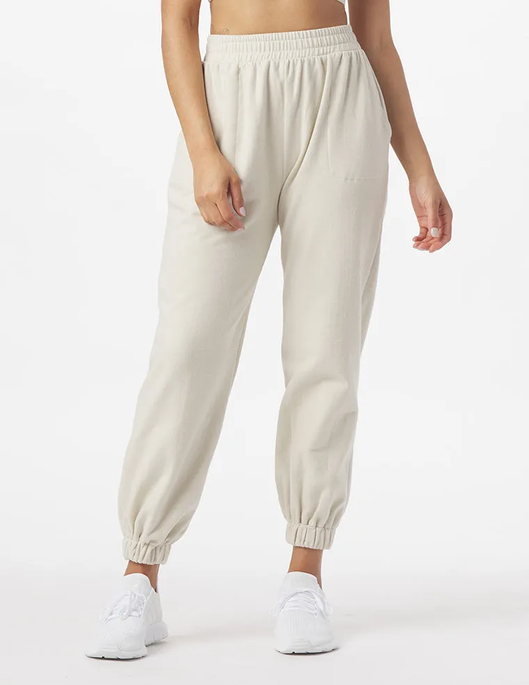 Vintage Oversized Jogger: Oatmilk