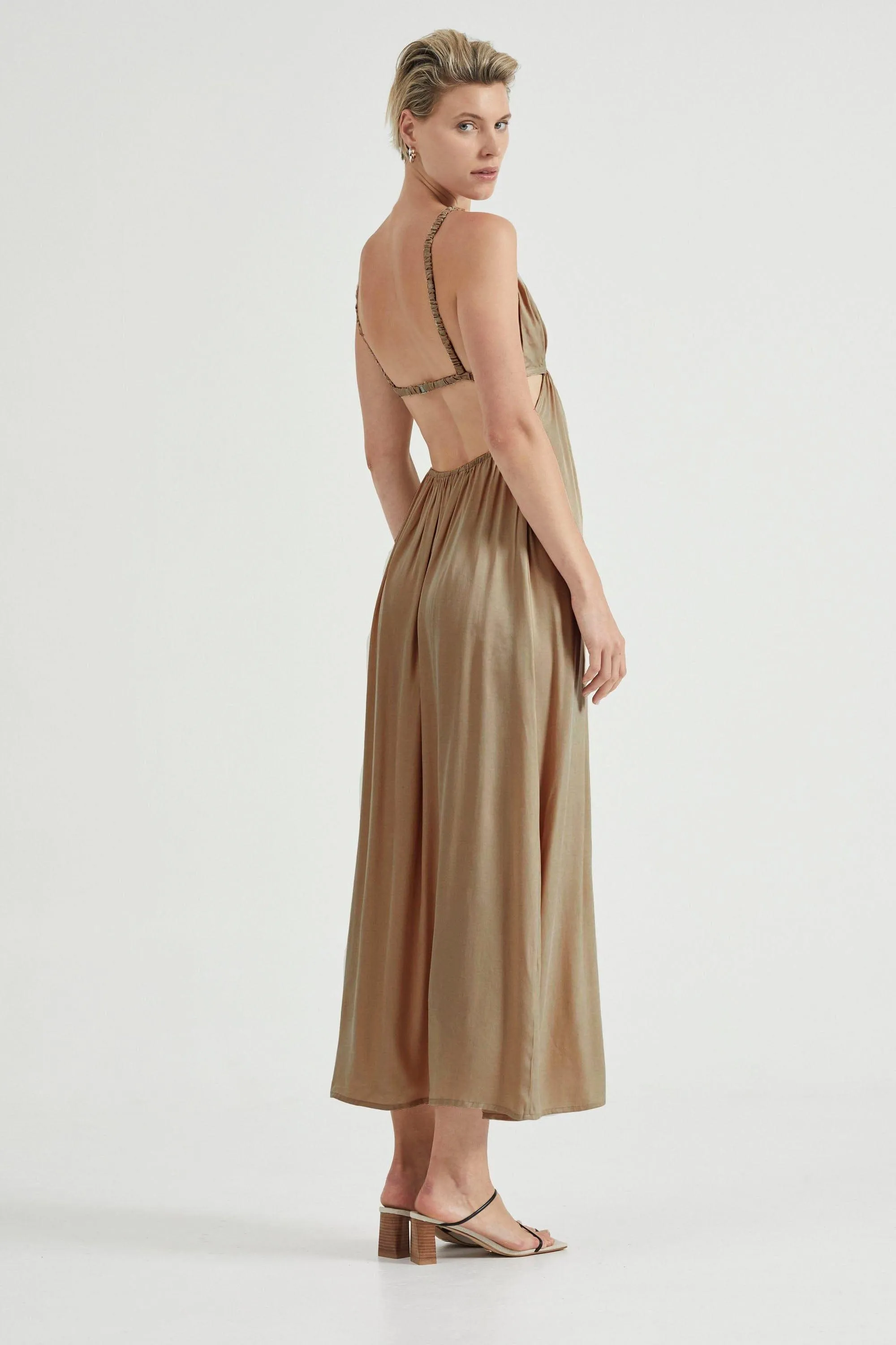 VOYAGE TRIANGLE MAXI DRESS | SAND