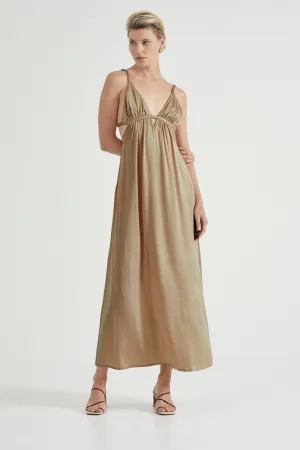 VOYAGE TRIANGLE MAXI DRESS | SAND