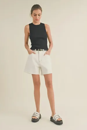 WASHED DENIM SHORT