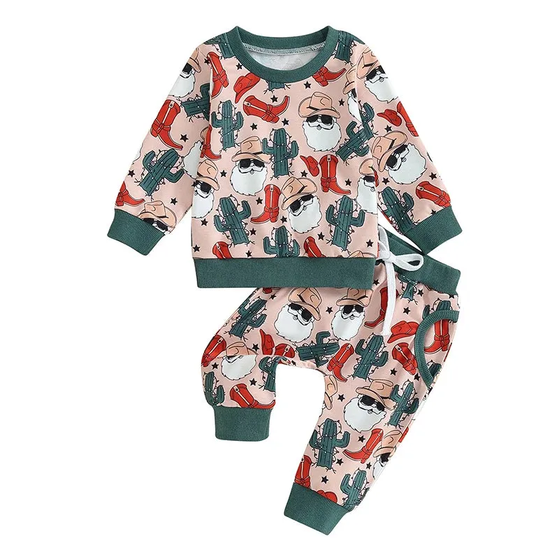 Western Christmas Sweatshirt and Jogger Set