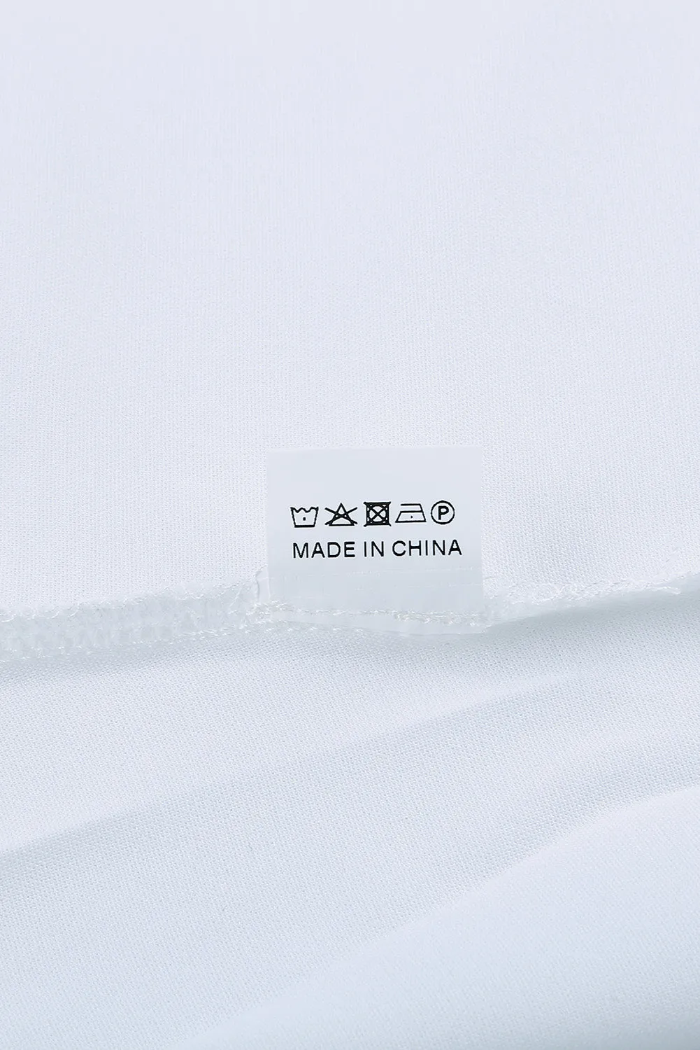 White V Neck 3/4 Sleeve High Low Hem Shirt