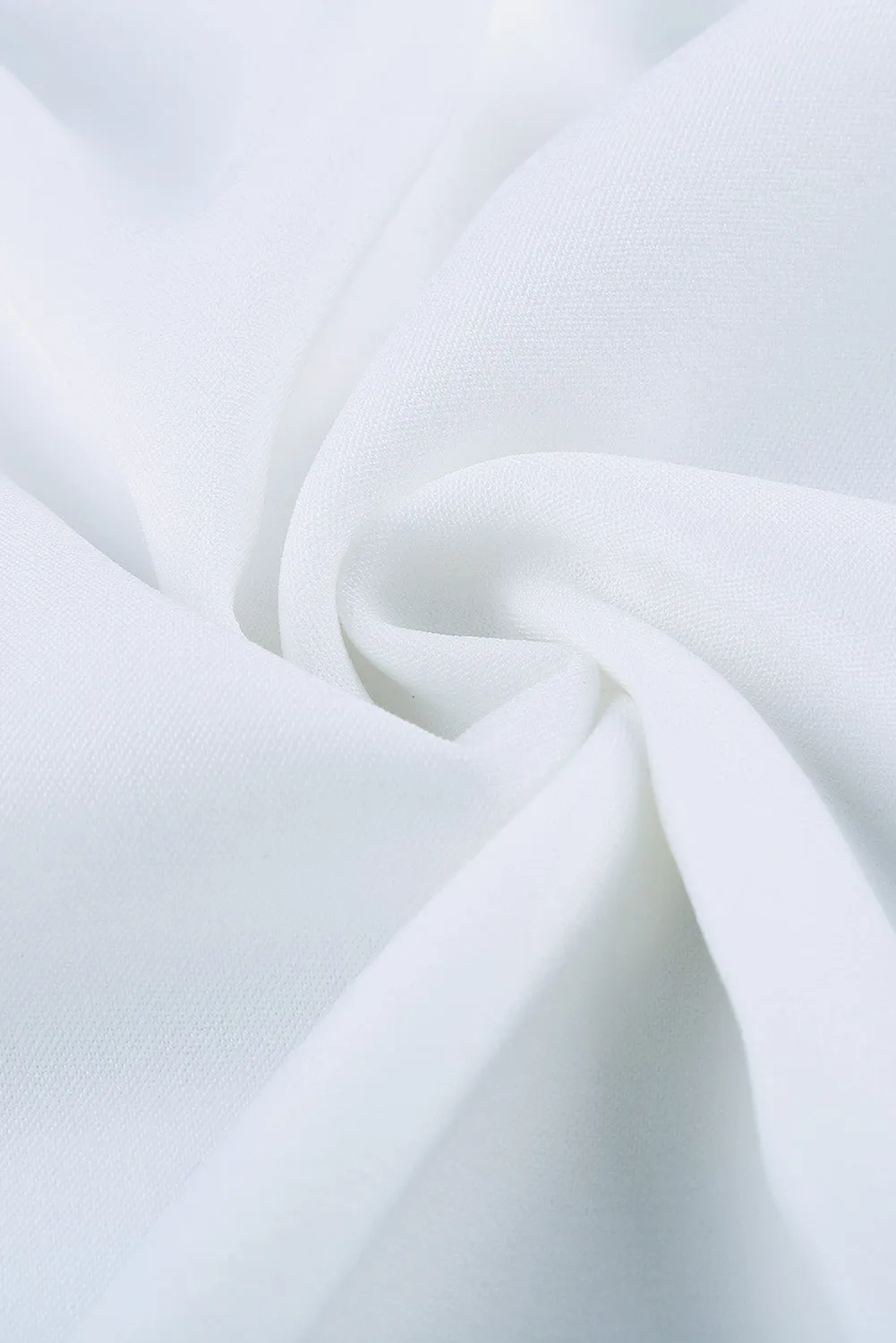 White V Neck 3/4 Sleeve High Low Hem Shirt