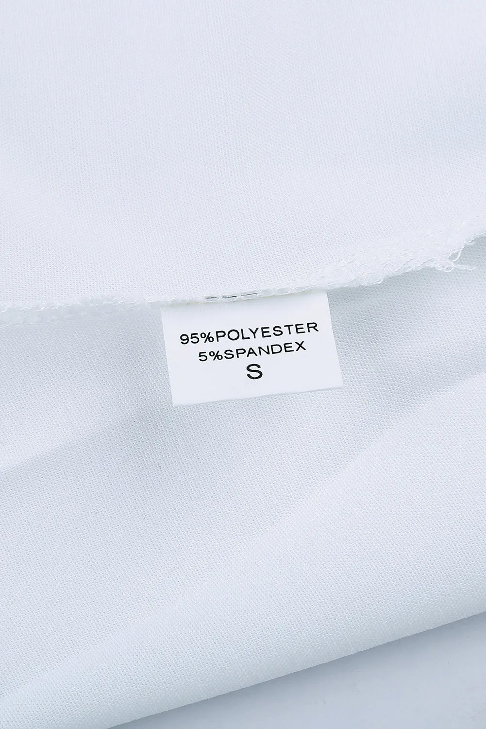White V Neck 3/4 Sleeve High Low Hem Shirt