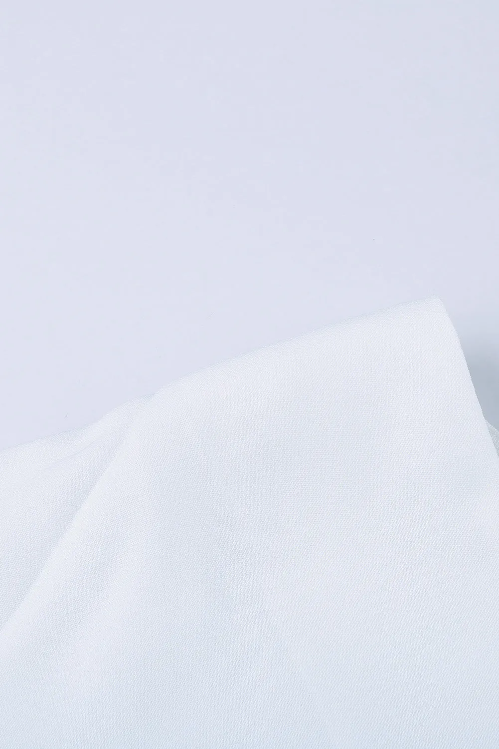 White V Neck 3/4 Sleeve High Low Hem Shirt