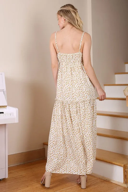 Yellow floral maxi dress
