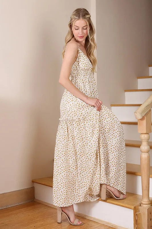 Yellow floral maxi dress
