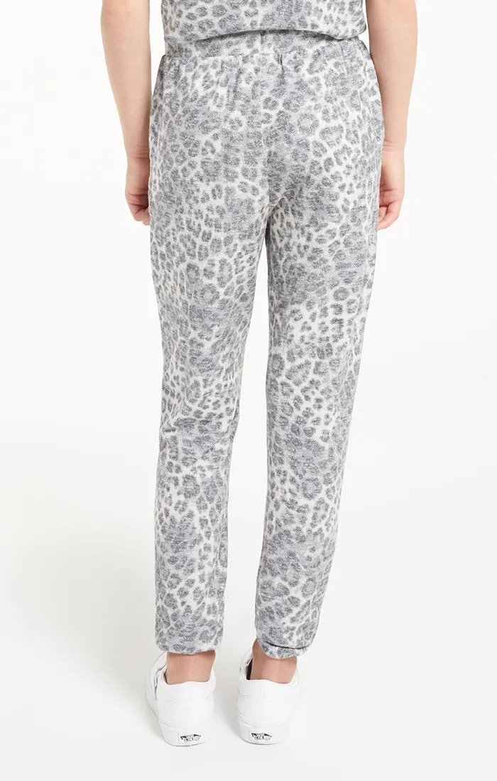 Z Supply Girls Rover Leopard Jogger - Heather Grey