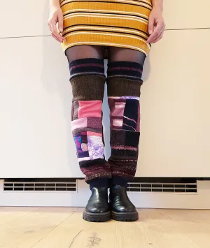 Zerowaste Patchwork Legwarmers -Candied Aubergine