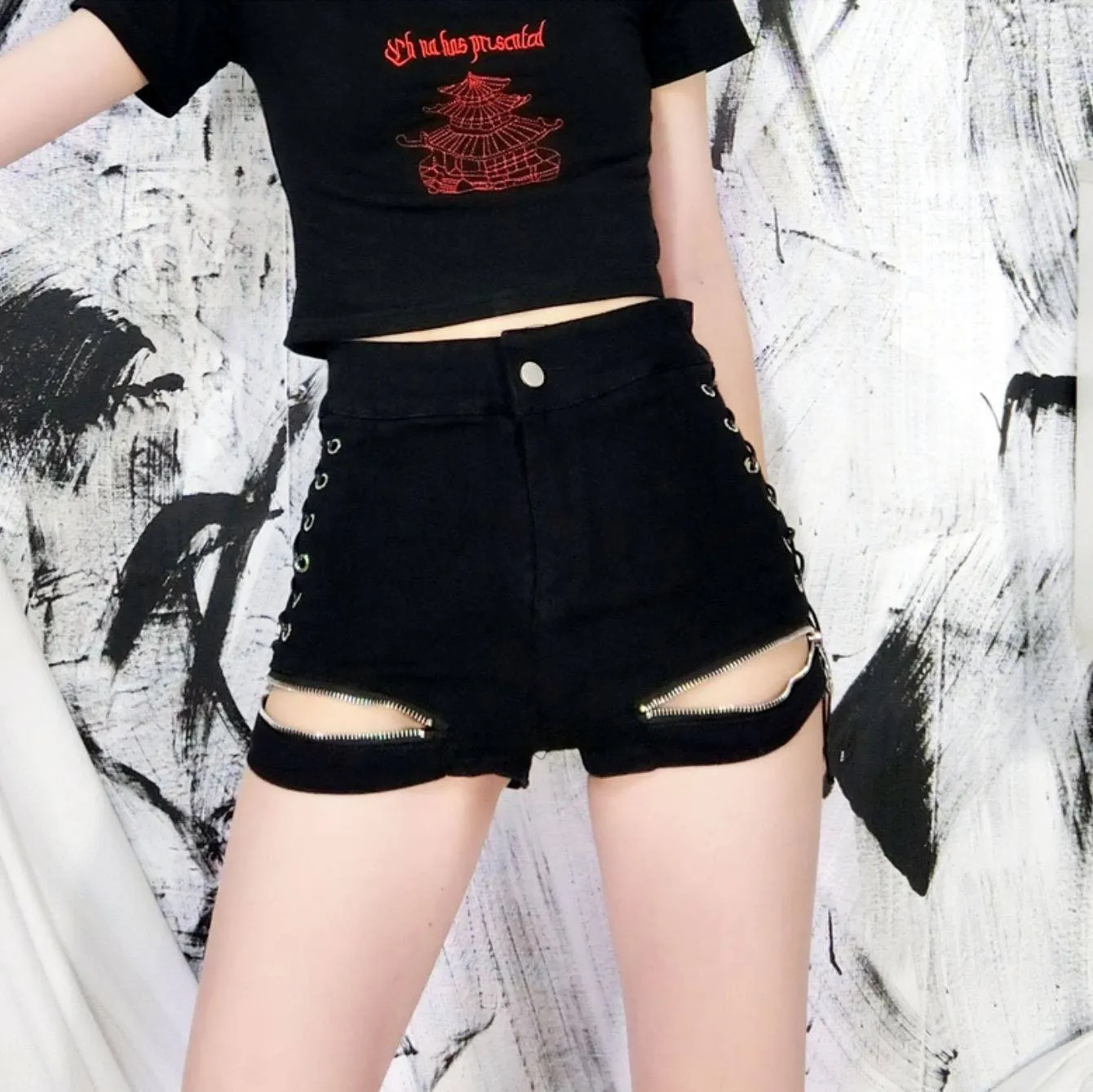 Zipper Punk Shorts SD01148