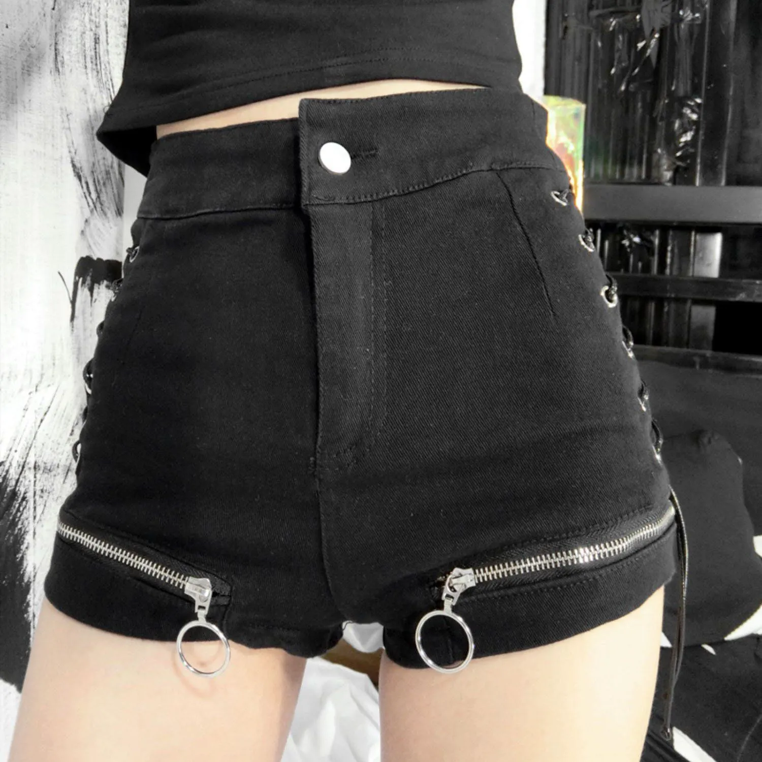 Zipper Punk Shorts SD01148