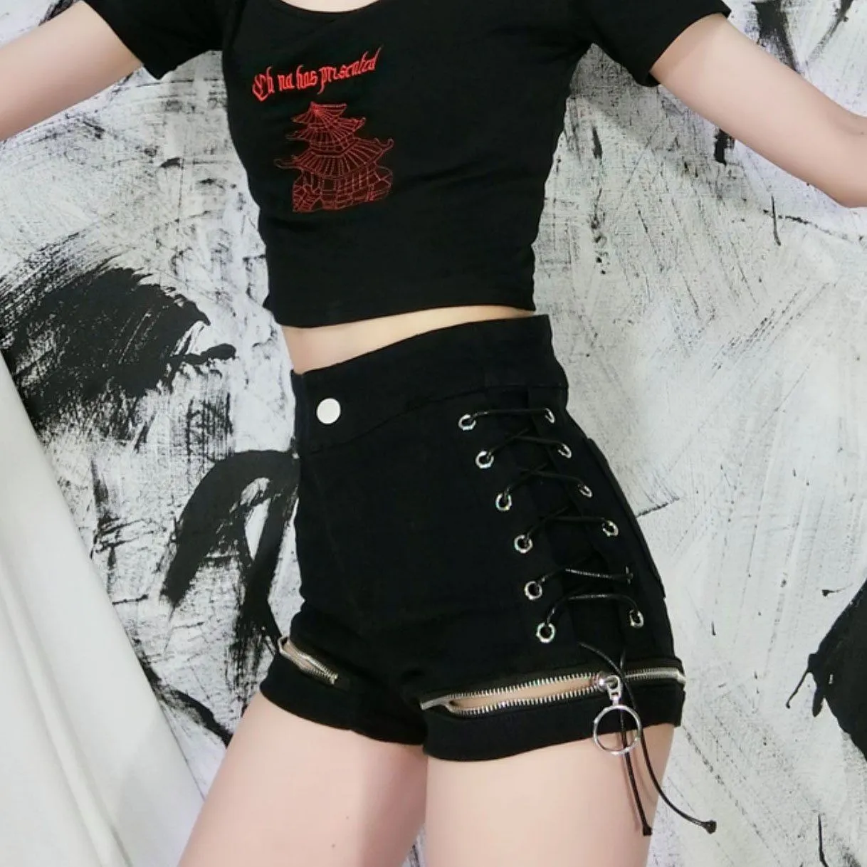 Zipper Punk Shorts SD01148
