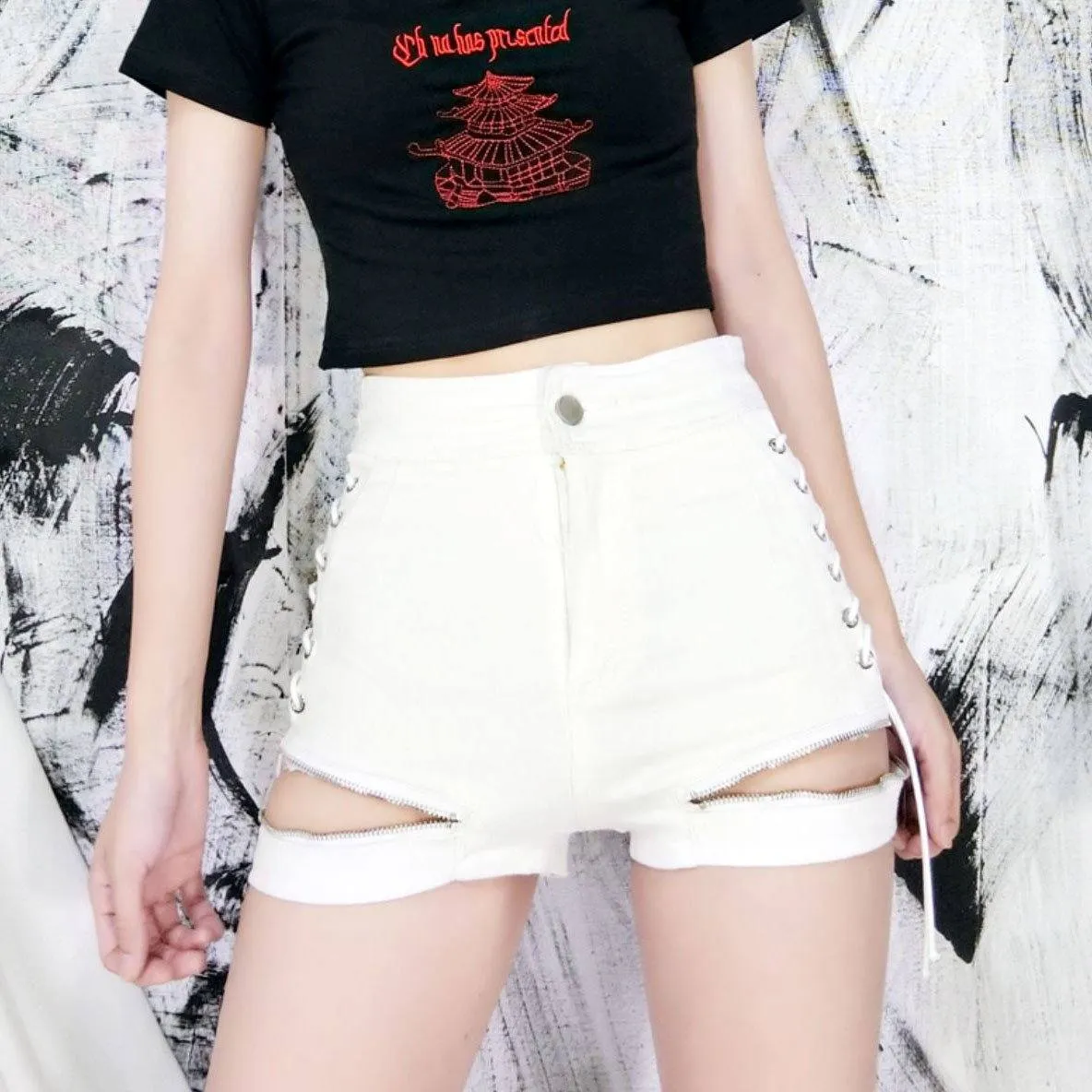 Zipper Punk Shorts SD01148